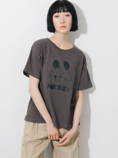 Samansa Mos2「【Disney】ミッキーマウス/プリントTシャツ」|Tシャツ・カットソー|