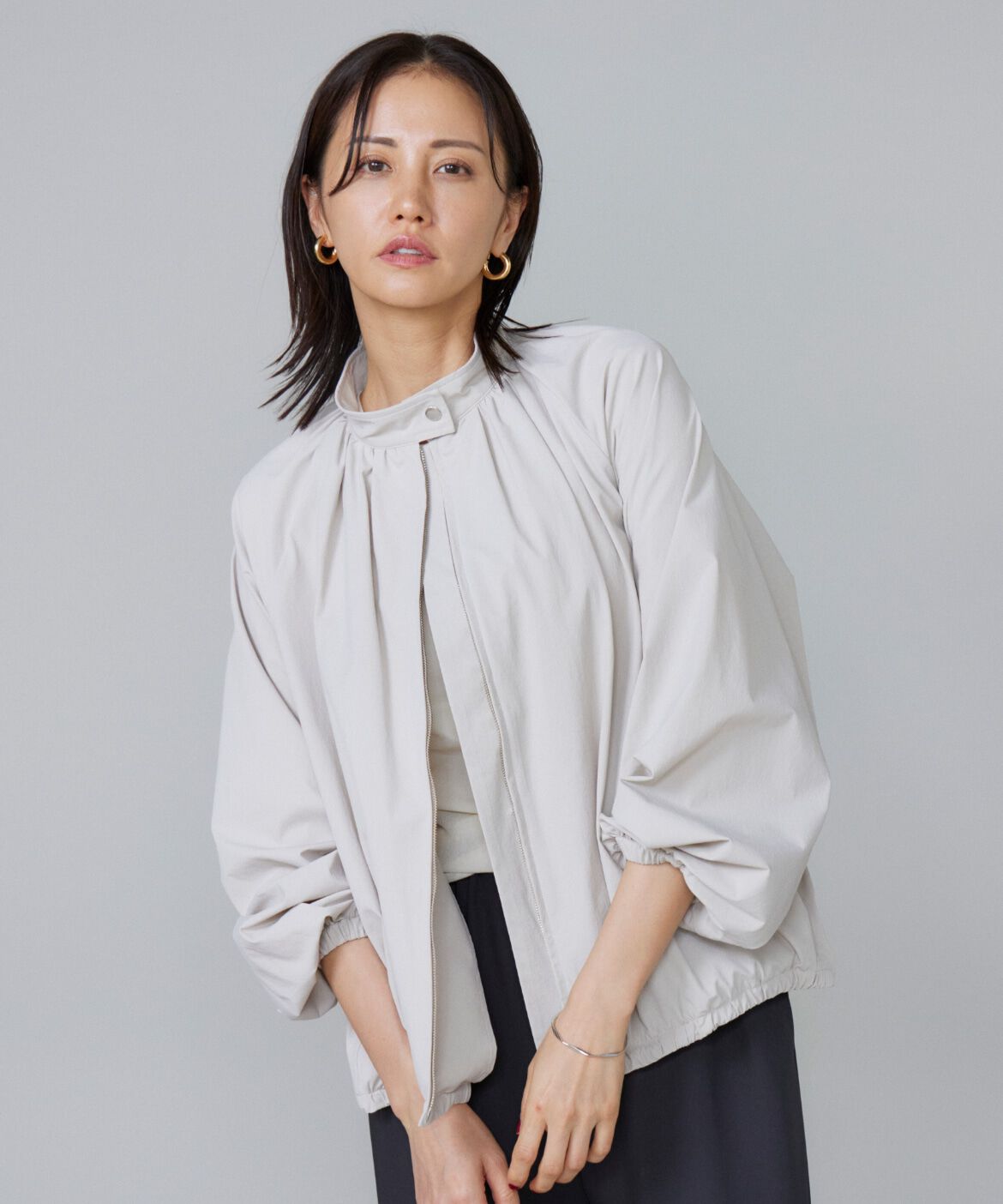 Le Souk「《大きいサイズ》ギャザーショートブルゾン」|その他|