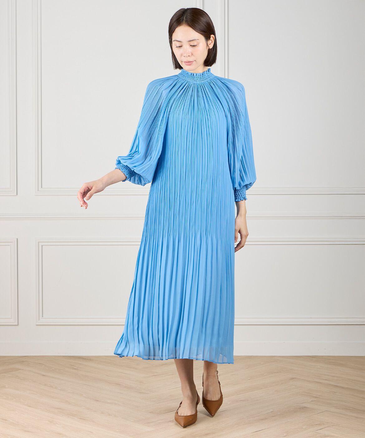 ef-de Black「総プリーツシャーリングワンピース」|その他|