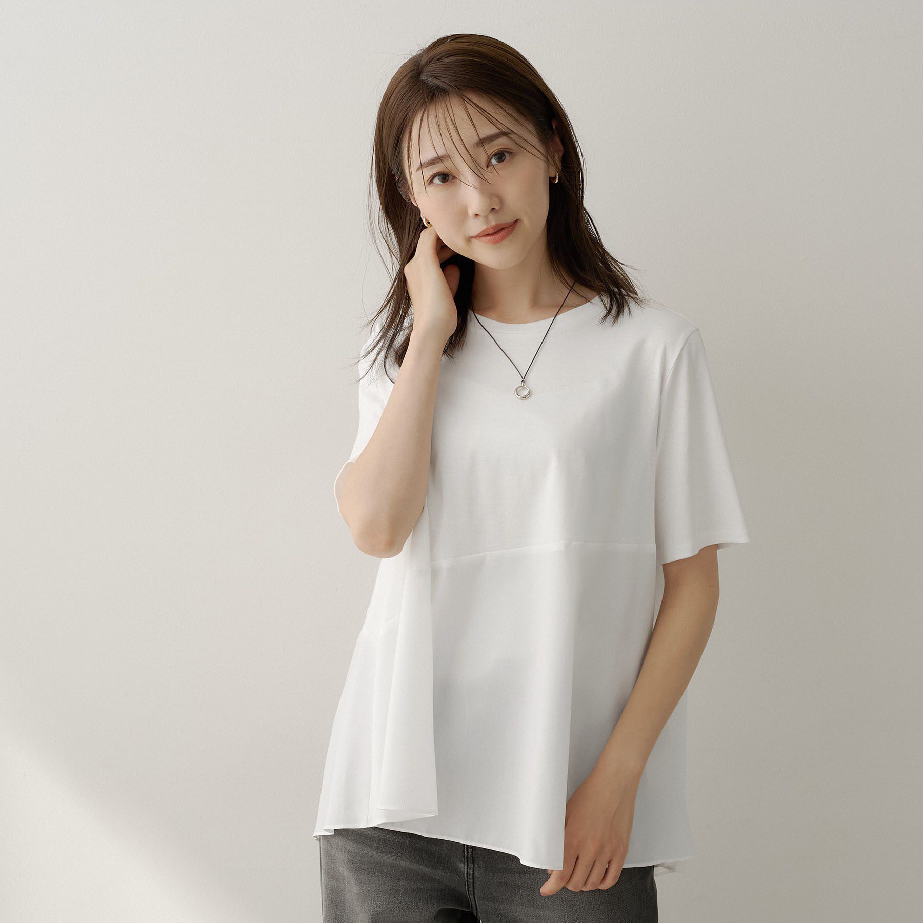 UNTITLED「異素材ドッキングプルオーバー」|Tシャツ・カットソー|