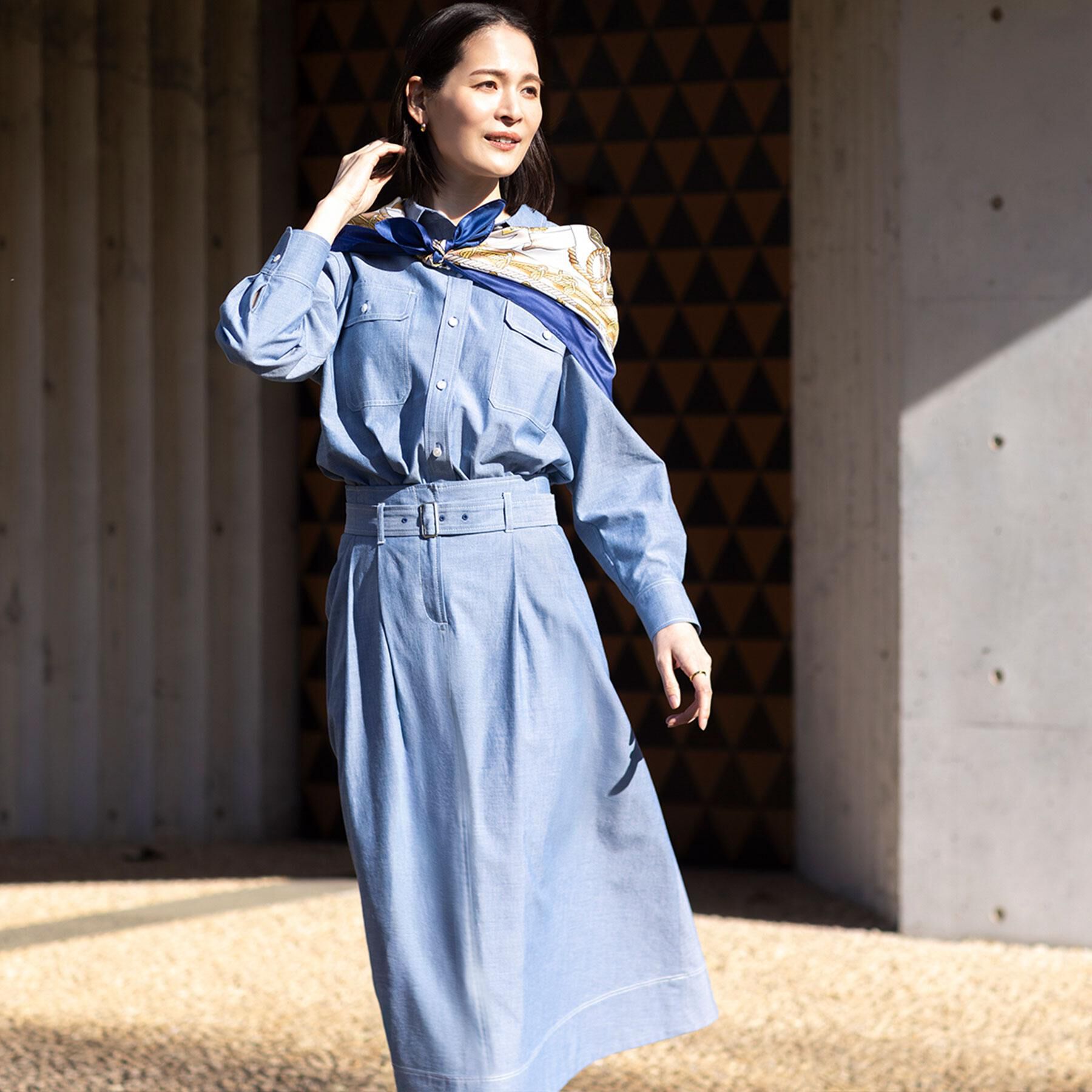 Reflect「ダンガリータックフレアスカート」|スカート|