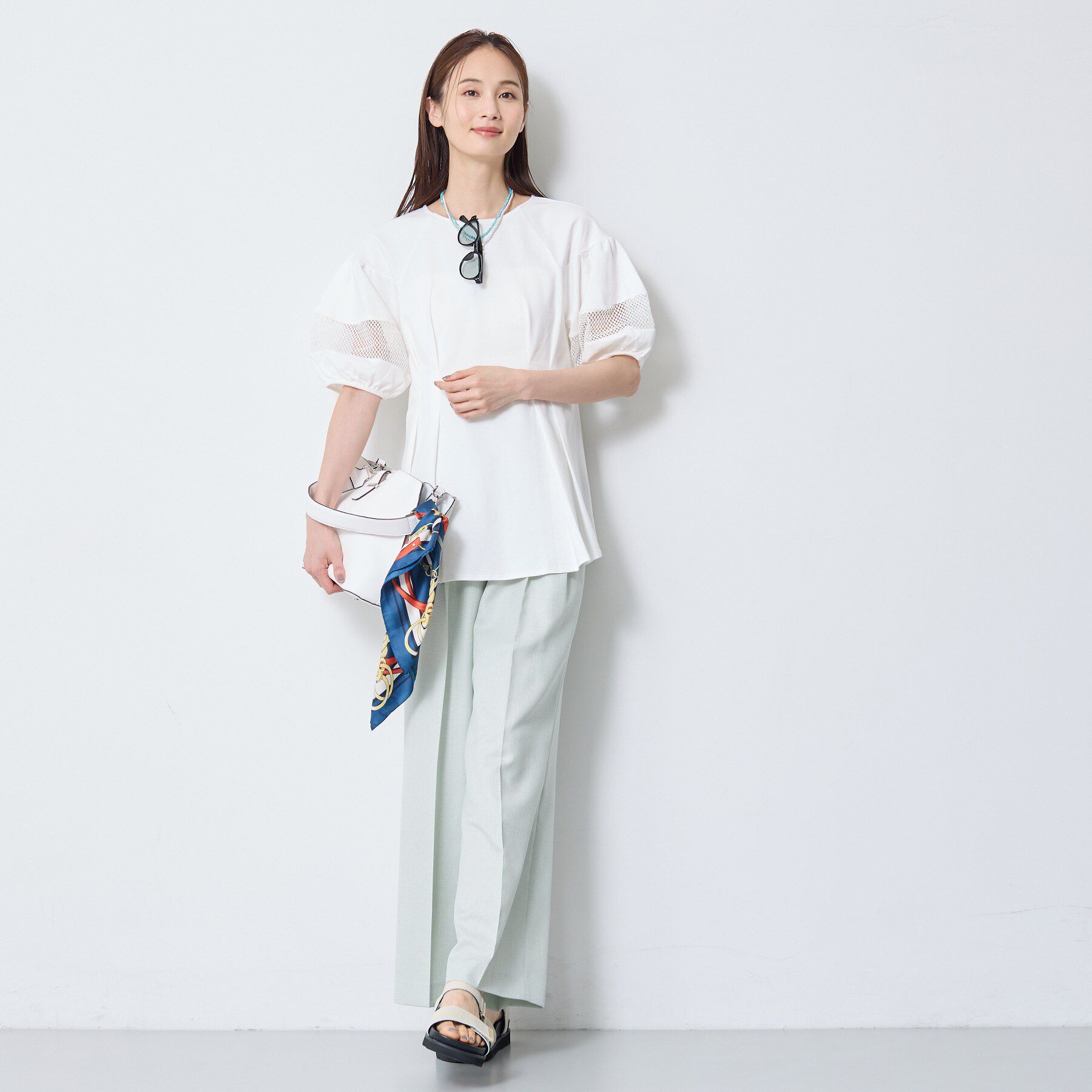 Reflect「メッシュ切り替えスリーブトップス」|Tシャツ・カットソー|