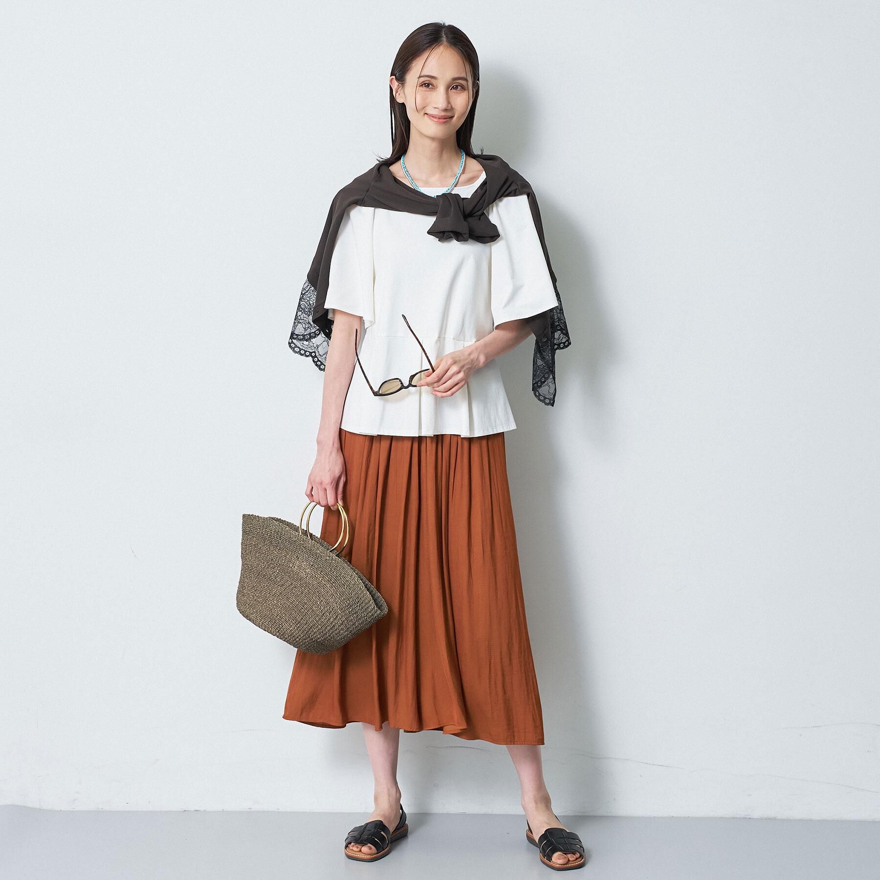 Reflect「【UVカット／接触冷感／吸水速乾】フレアスリーブペプラムカットソー」|Tシャツ・カットソー|