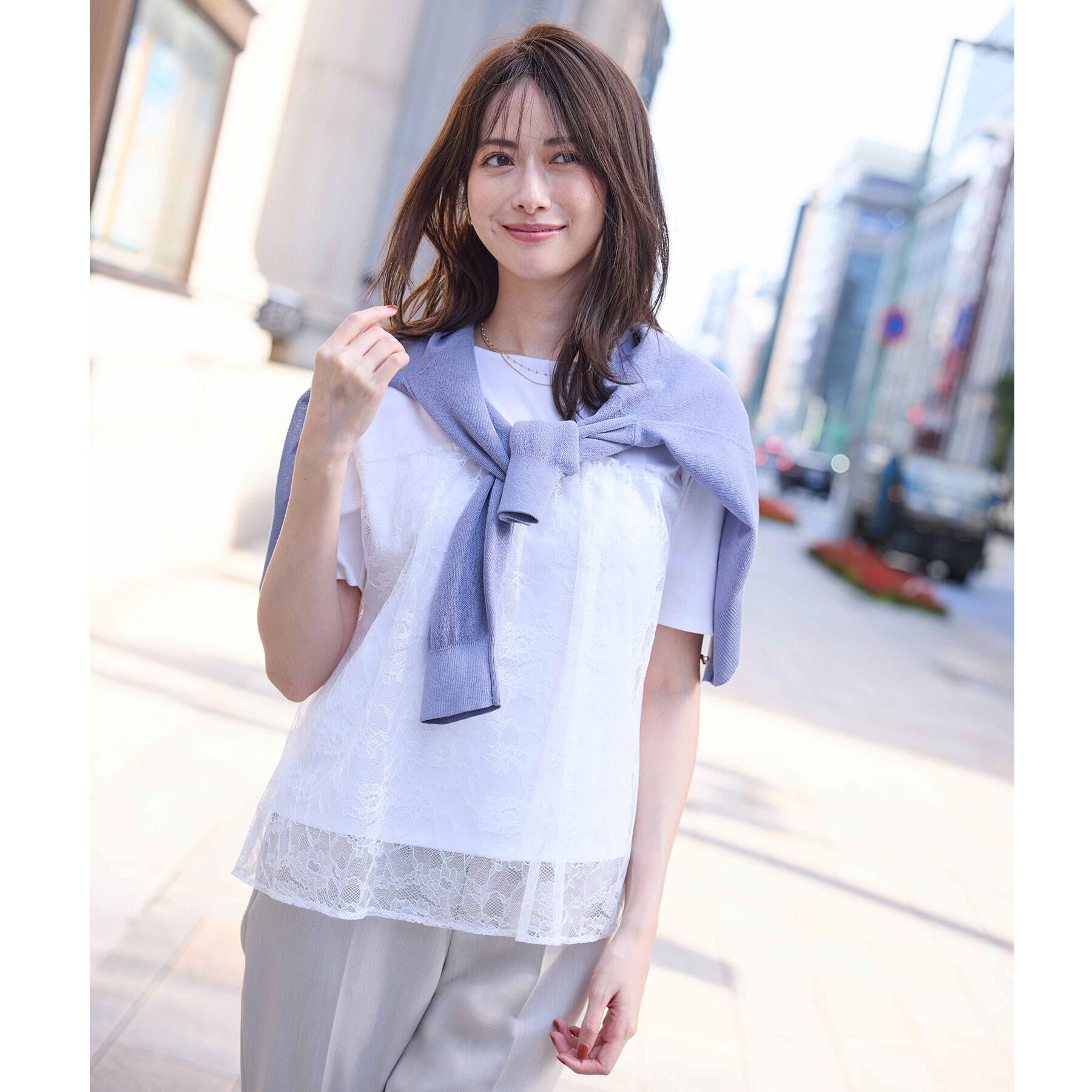 Reflect「【UVカット／接触冷感／手洗い可】ラッセルレースプルオーバー」|Tシャツ・カットソー|