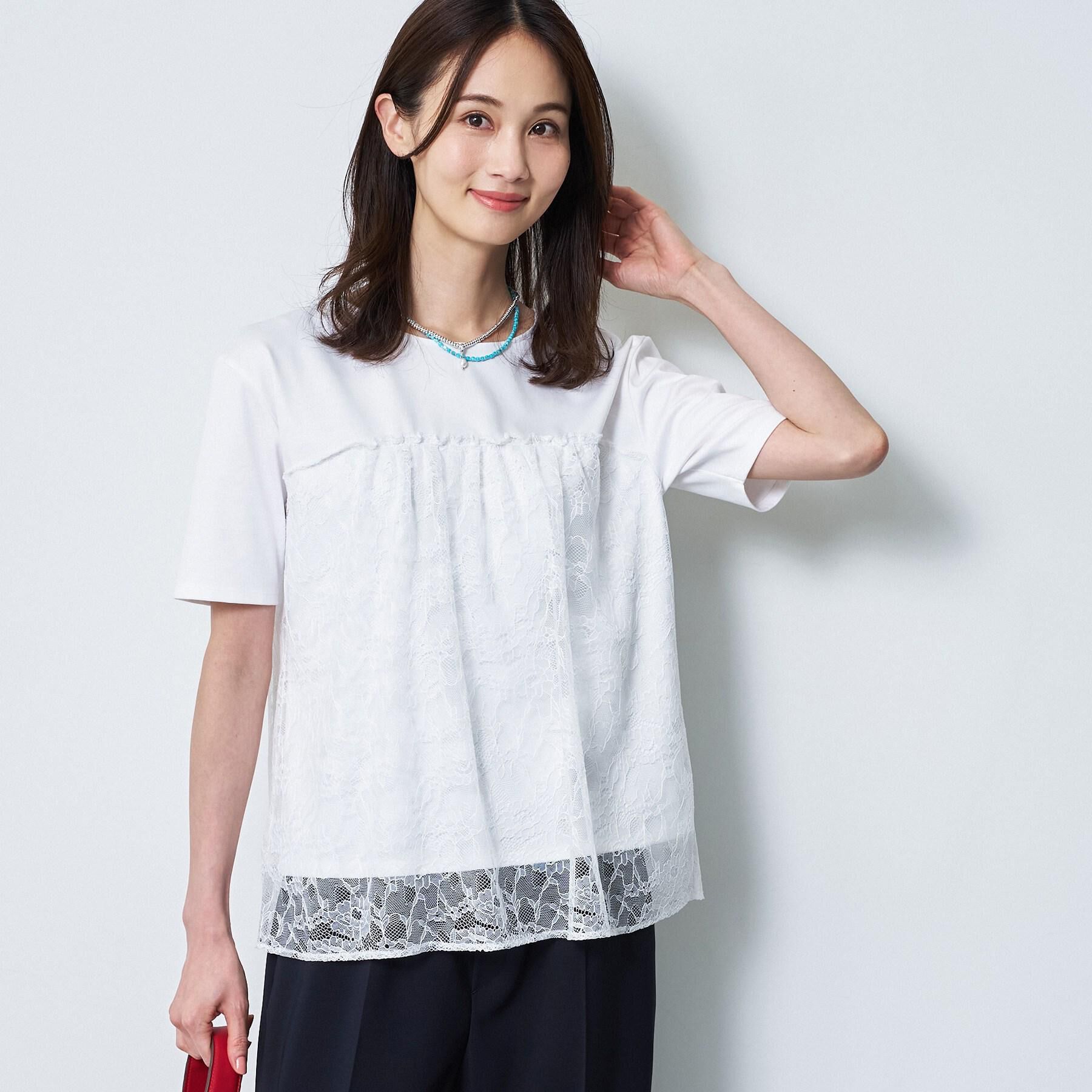 Reflect「【UVカット／接触冷感／手洗い可】ラッセルレースプルオーバー」|Tシャツ・カットソー|