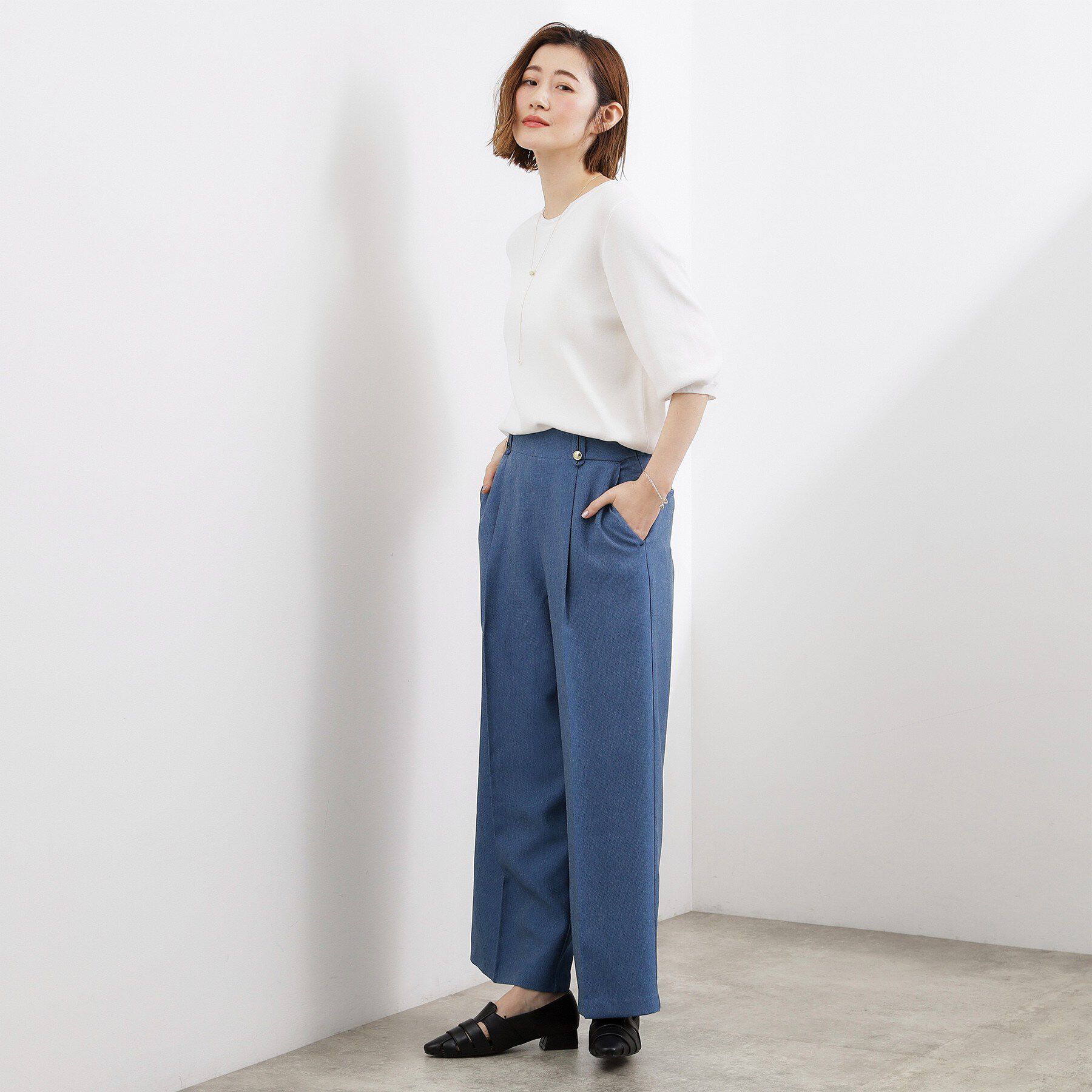 grove「【洗濯機OK】きちんと見えする、デニムライクワイドパンツ」|その他|