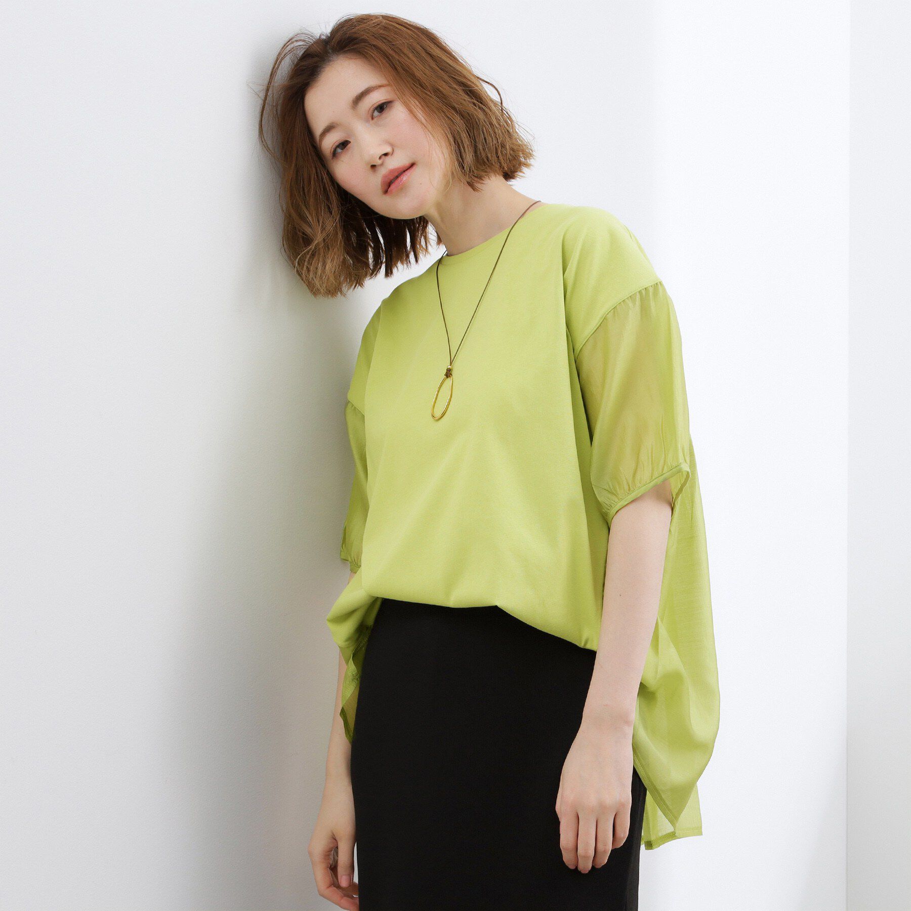 grove「【貴島明日香さん着用/UVカット】体型カバー叶う、バックプリーツTシャツ」|Tシャツ・カットソー|