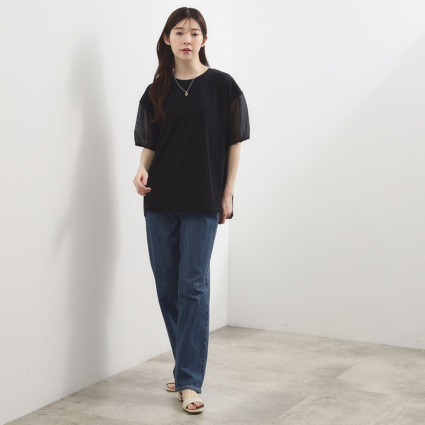 grove「【貴島明日香さん着用/UVカット】体型カバー叶う、バックプリーツTシャツ」|Tシャツ・カットソー|