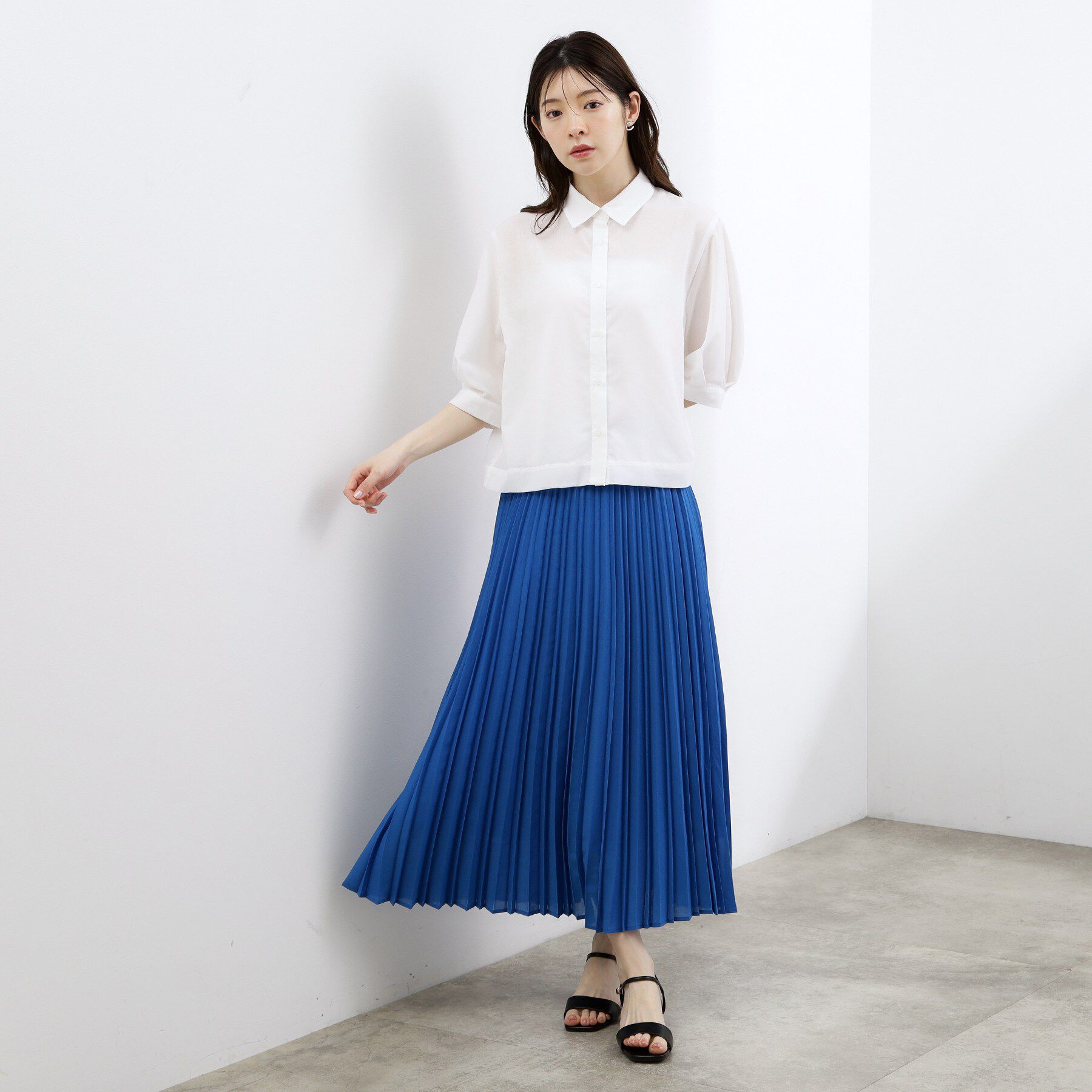 grove「【2点SET・二の腕カバー】レースベスト&times;シアーブラウスSET」|シャツ・ブラウス|