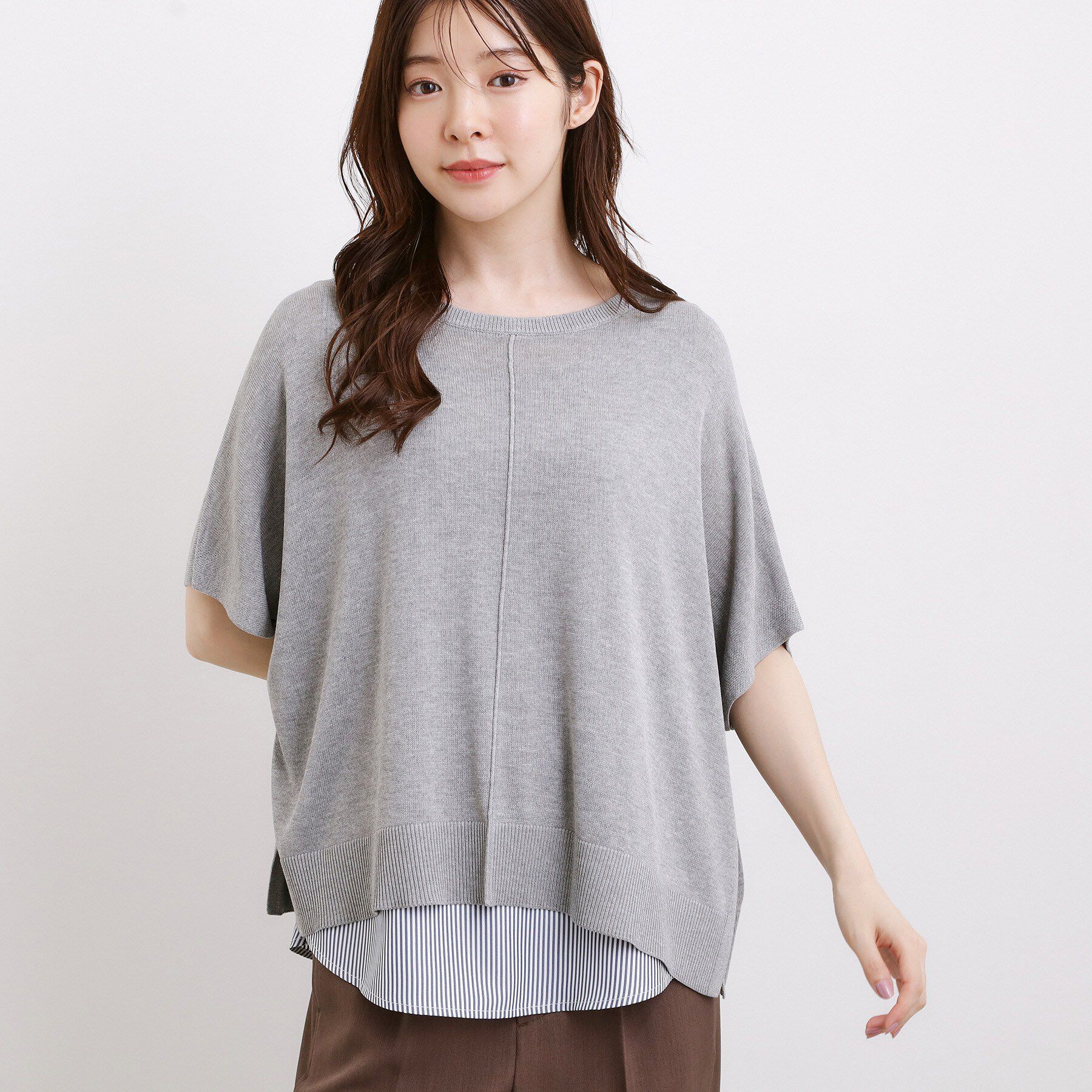 grove「【体系カバー◎】ニット&times;インナーシャツタンクSET」|その他|グレー(012)