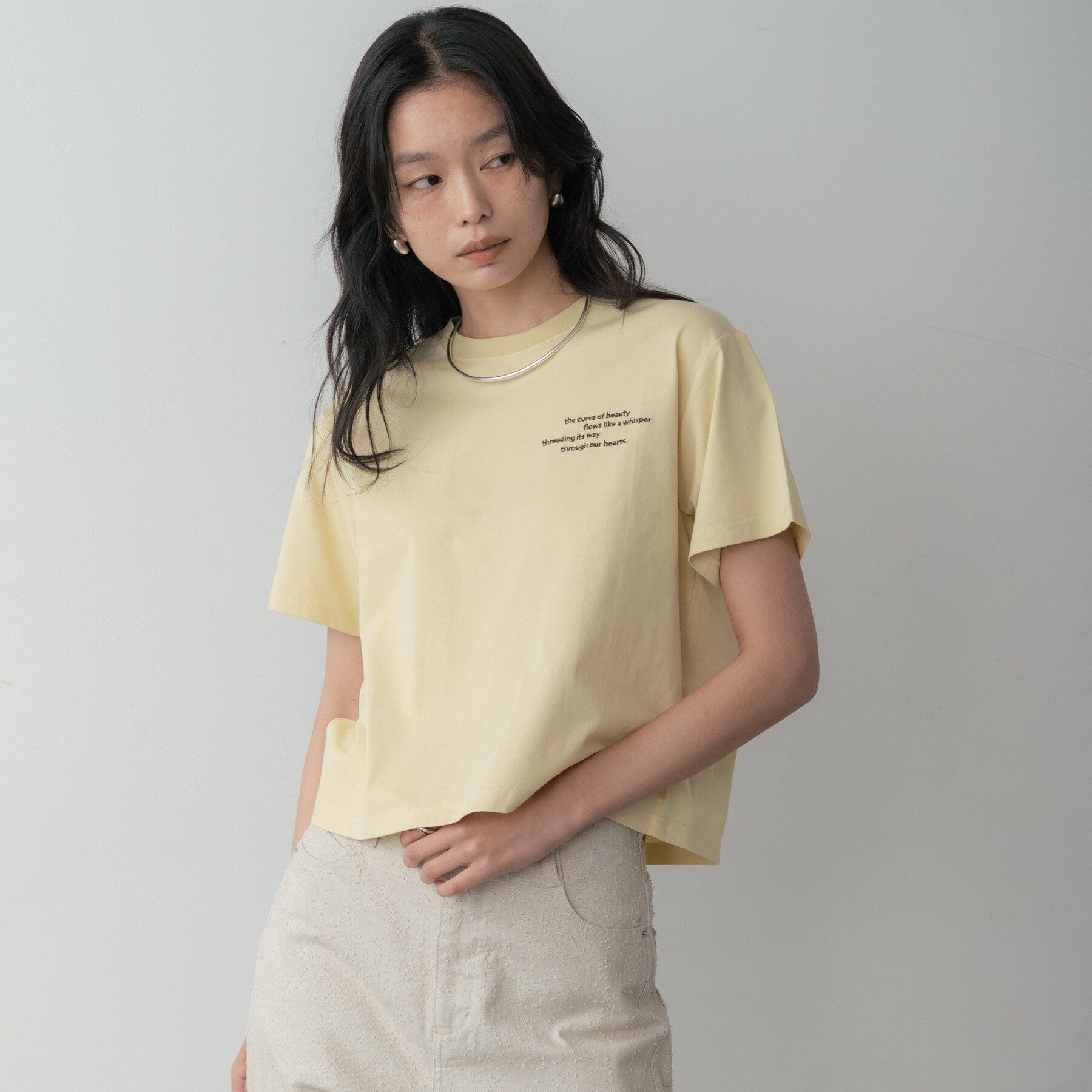 GALLEST「クルーネック刺繍Tシャツ」|Tシャツ・カットソー|