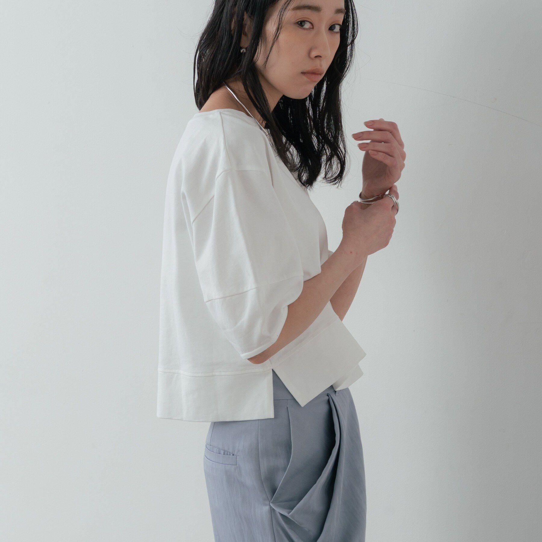 GALLEST「ハーフスリーブフォルムカットソー【再入荷／マシンウォッシュ／接触冷感】」|Tシャツ・カットソー|