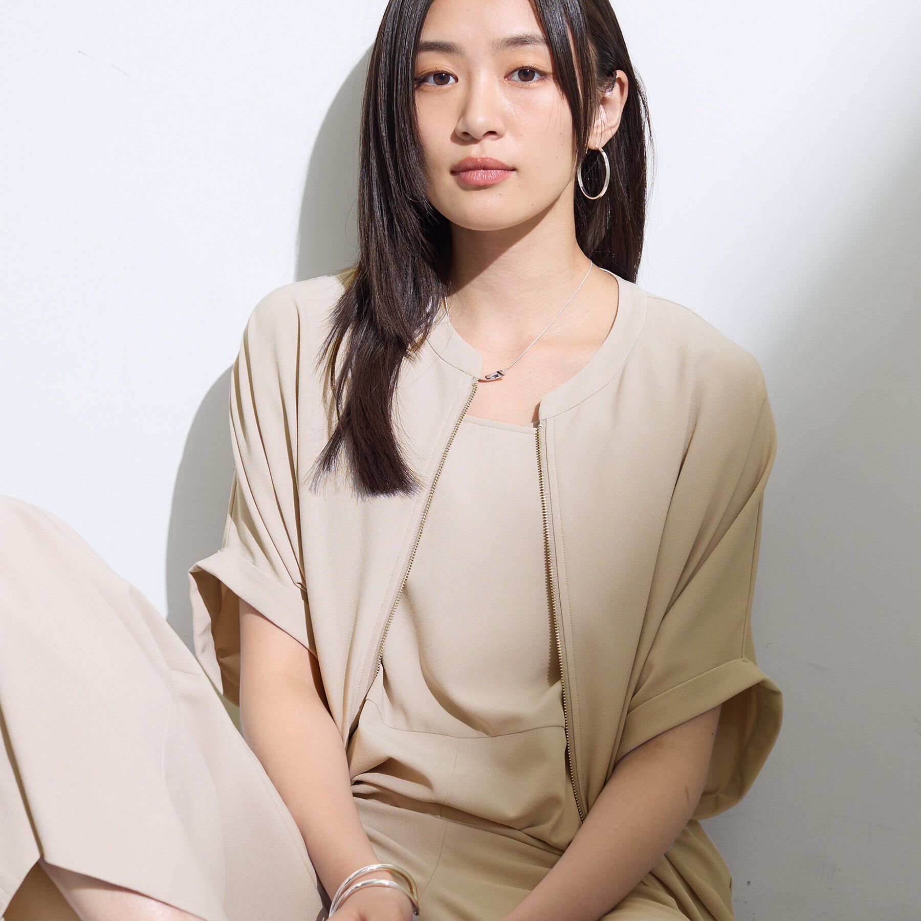 INDIVI「【夏羽織り/着る日傘】ドルマンフォルムブルゾン」|ブルゾン・スタジャン|