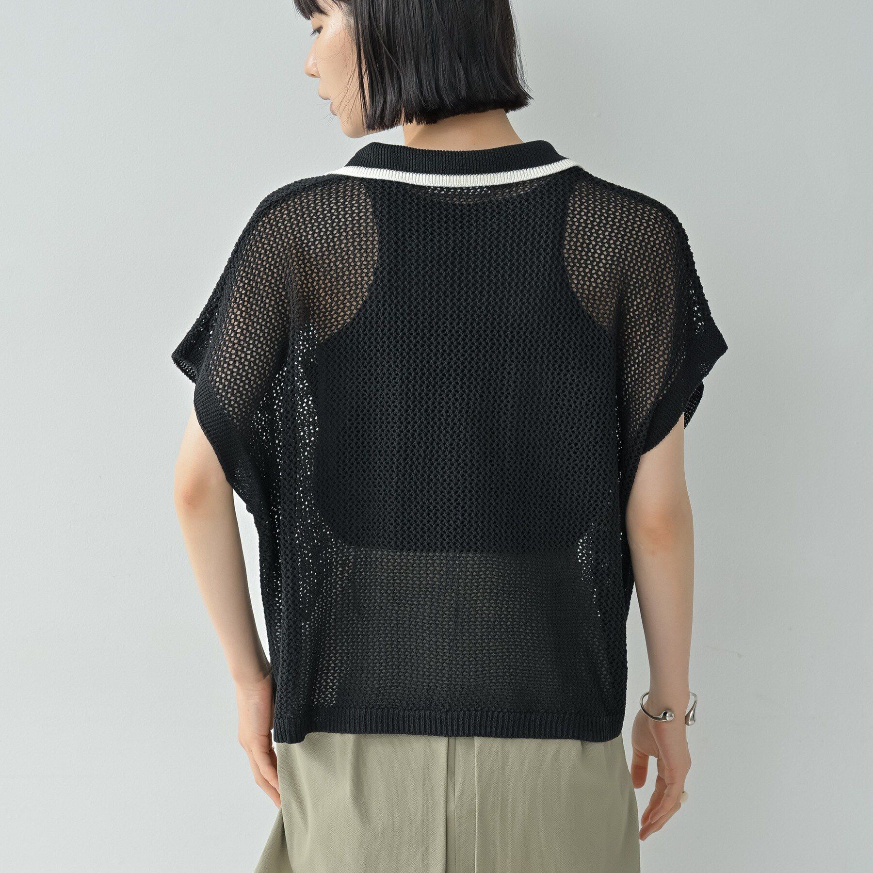 GALLEST「メッシュポロドルマンニット」|ニット・セーター|