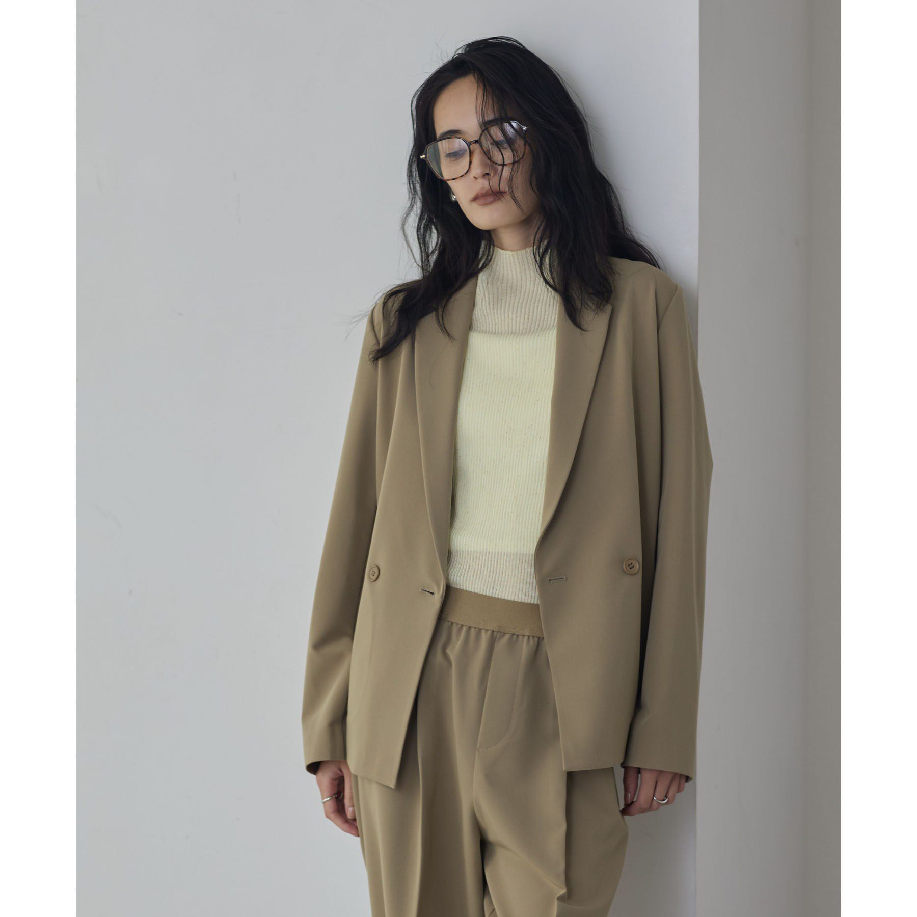 GALLEST「Comfy Set Up｜ダブルブレストイージージャケット【セットアップ対応／通勤／カセット服】」|テーラードジャケット|