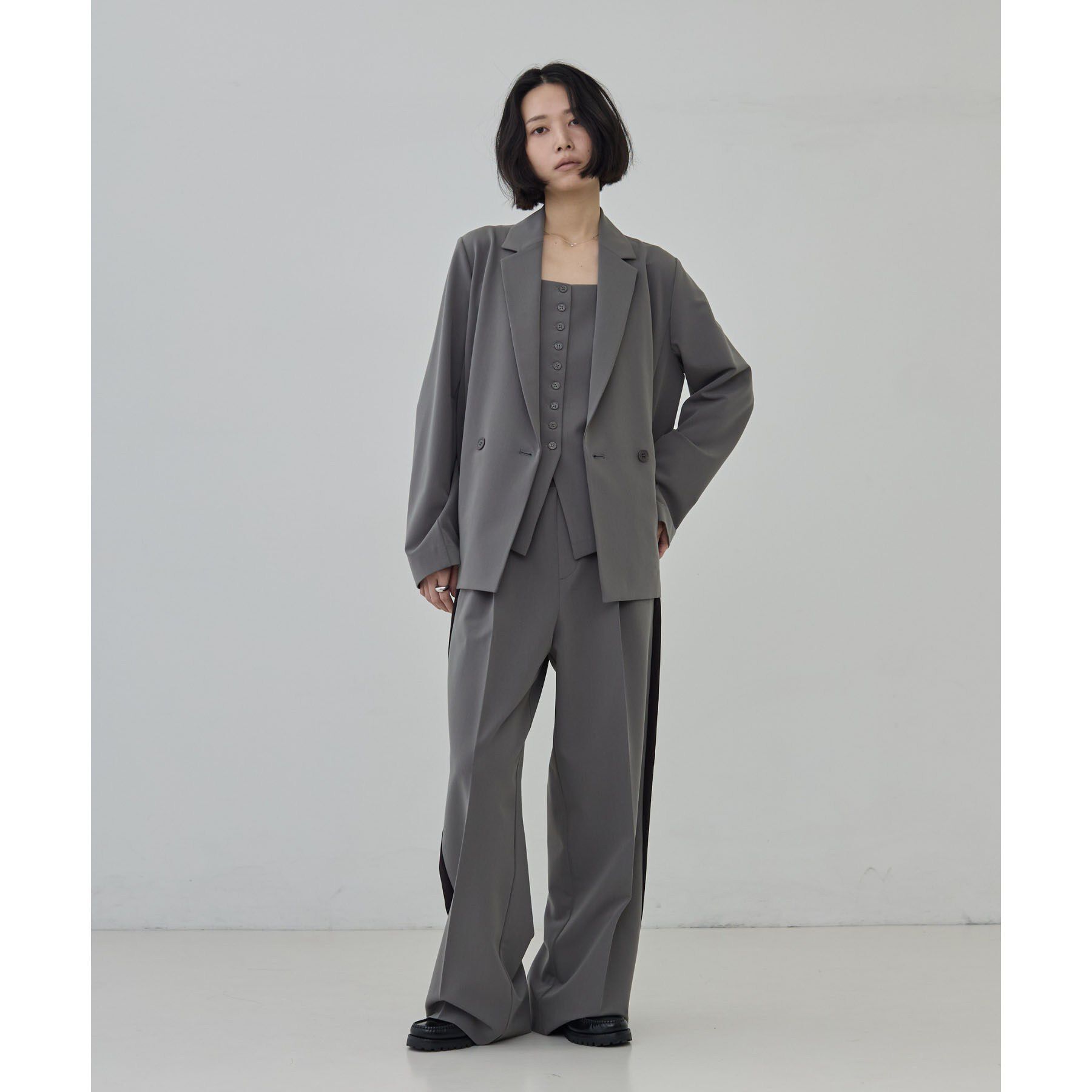 GALLEST「Comfy Set Up｜ダブルブレストイージージャケット【セットアップ対応／通勤／カセット服】」|テーラードジャケット|
