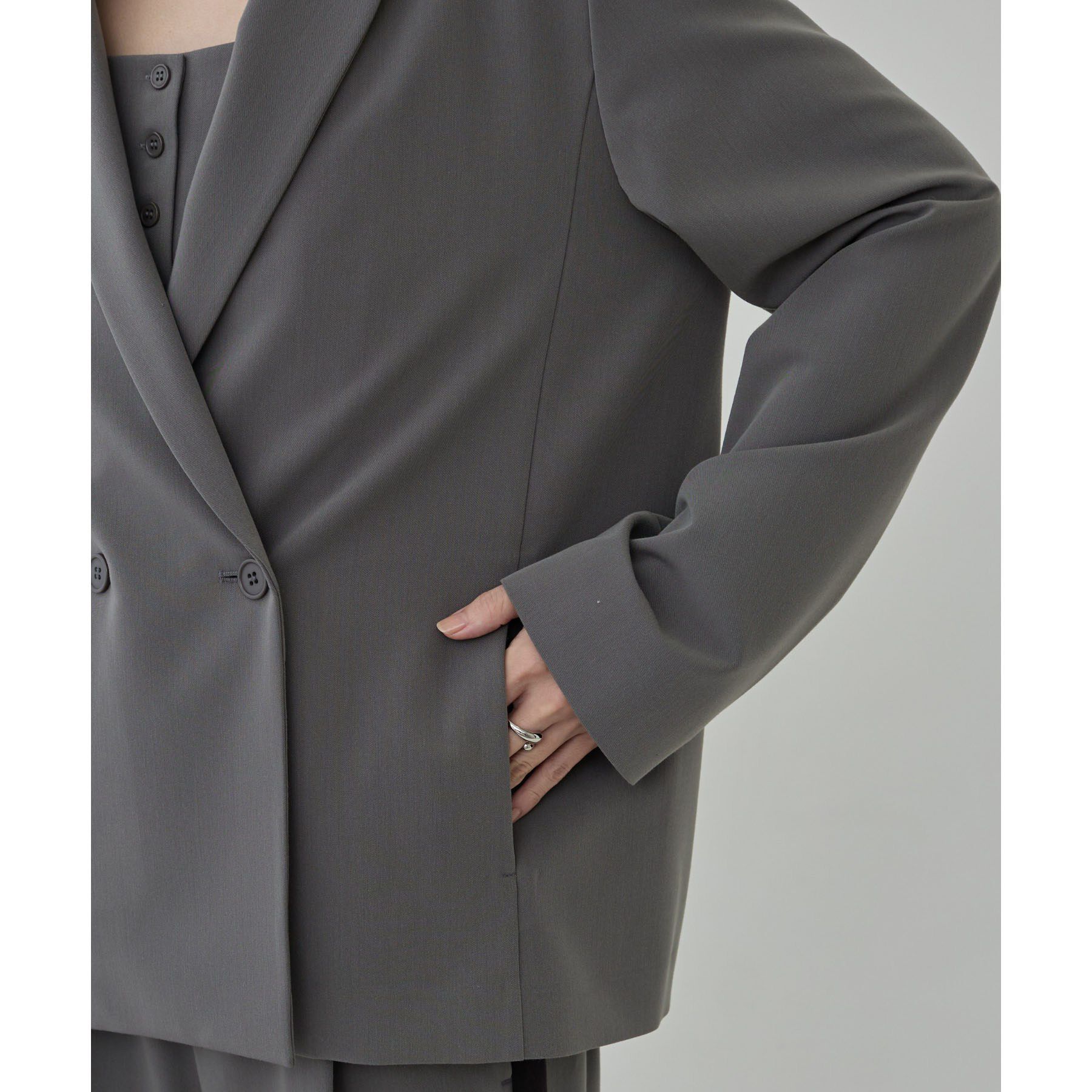 GALLEST「Comfy Set Up｜ダブルブレストイージージャケット【セットアップ対応／通勤／カセット服】」|テーラードジャケット|