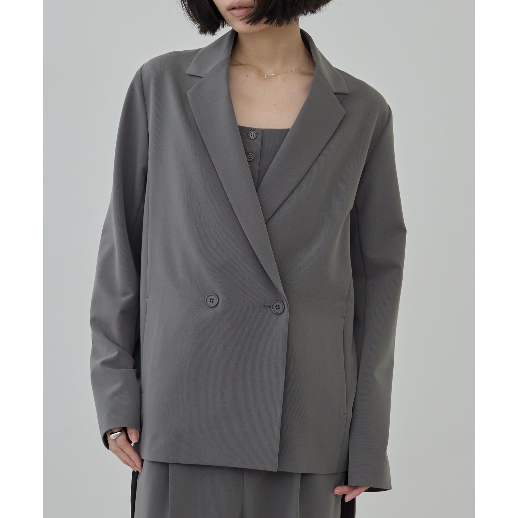 GALLEST「Comfy Set Up｜ダブルブレストイージージャケット【セットアップ対応／通勤／カセット服】」|テーラードジャケット|
