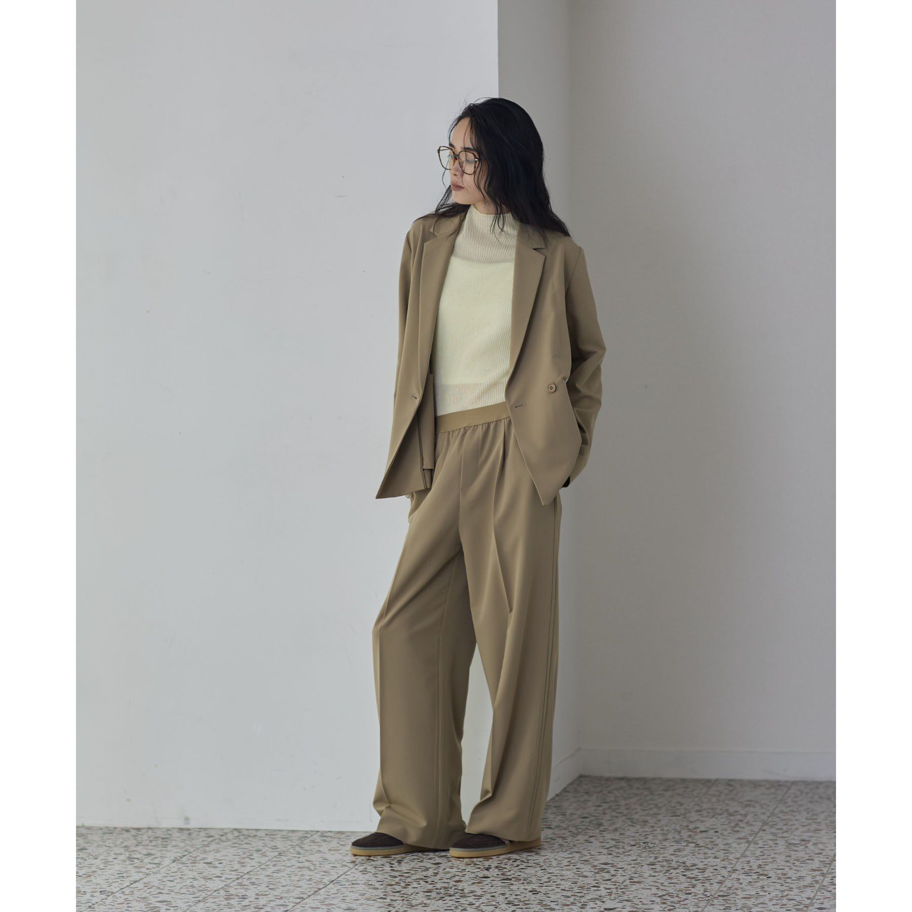 GALLEST「Comfy Set Up｜ダブルブレストイージージャケット【セットアップ対応／通勤／カセット服】」|テーラードジャケット|