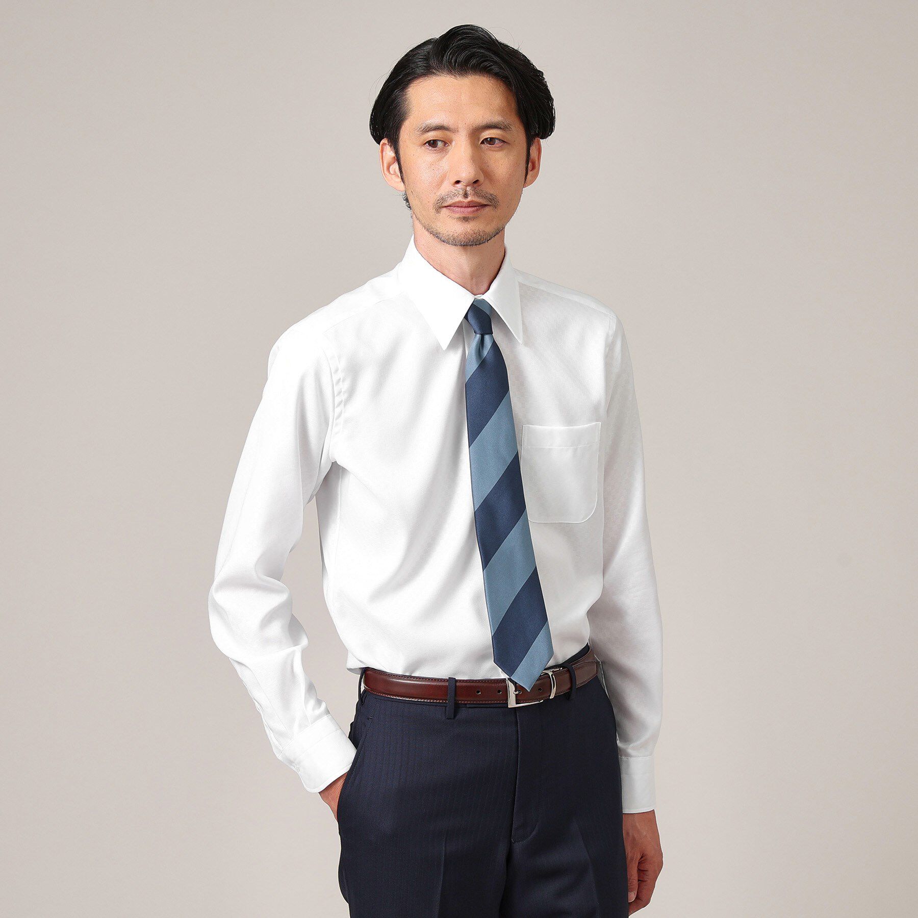 TAKEO KIKUCHI「【Made in JAPAN】市松紋 ドレスシャツ」|シャツ・ブラウス|ホワイト(001)