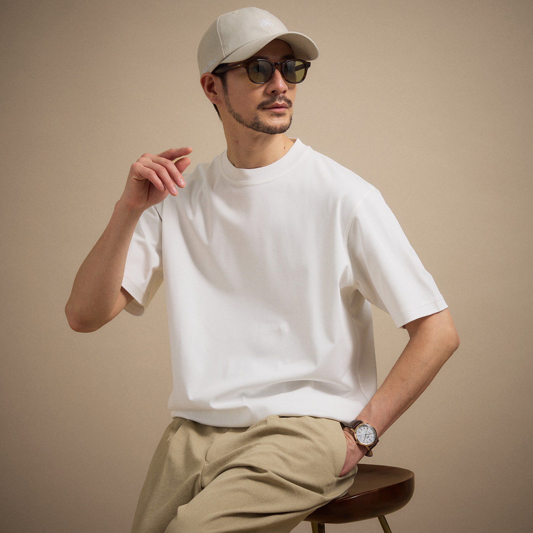 TAKEO KIKUCHI「【接触冷感】アイスクリアコットン Tシャツ」|Tシャツ・カットソー|ホワイト(001)