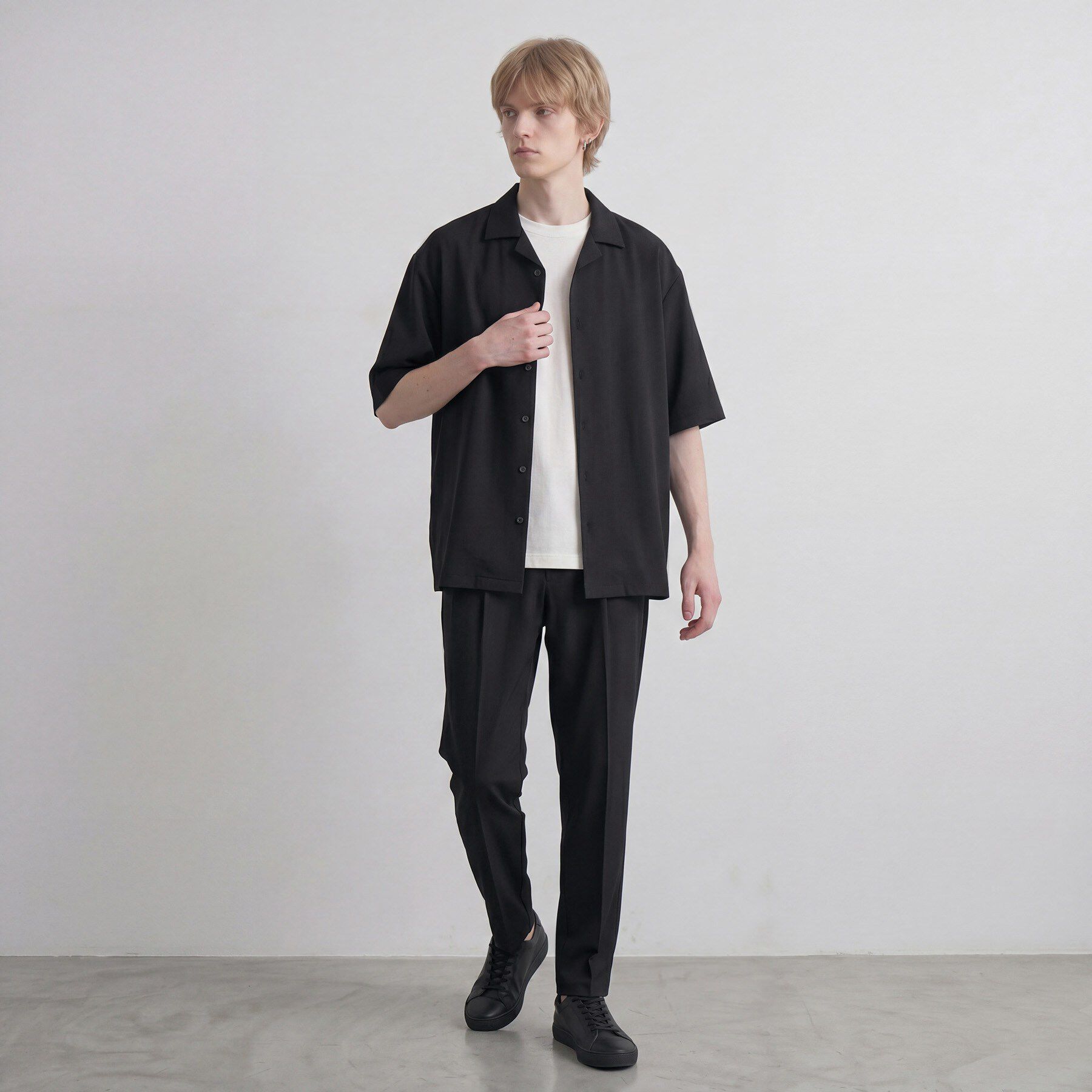 tk.TAKEO KIKUCHI「【暑い夏に最適！】ルーズトロミシャツセットアップ/上下2点セット/接触冷感/ストレッチ/洗える/オー」|スーツ|