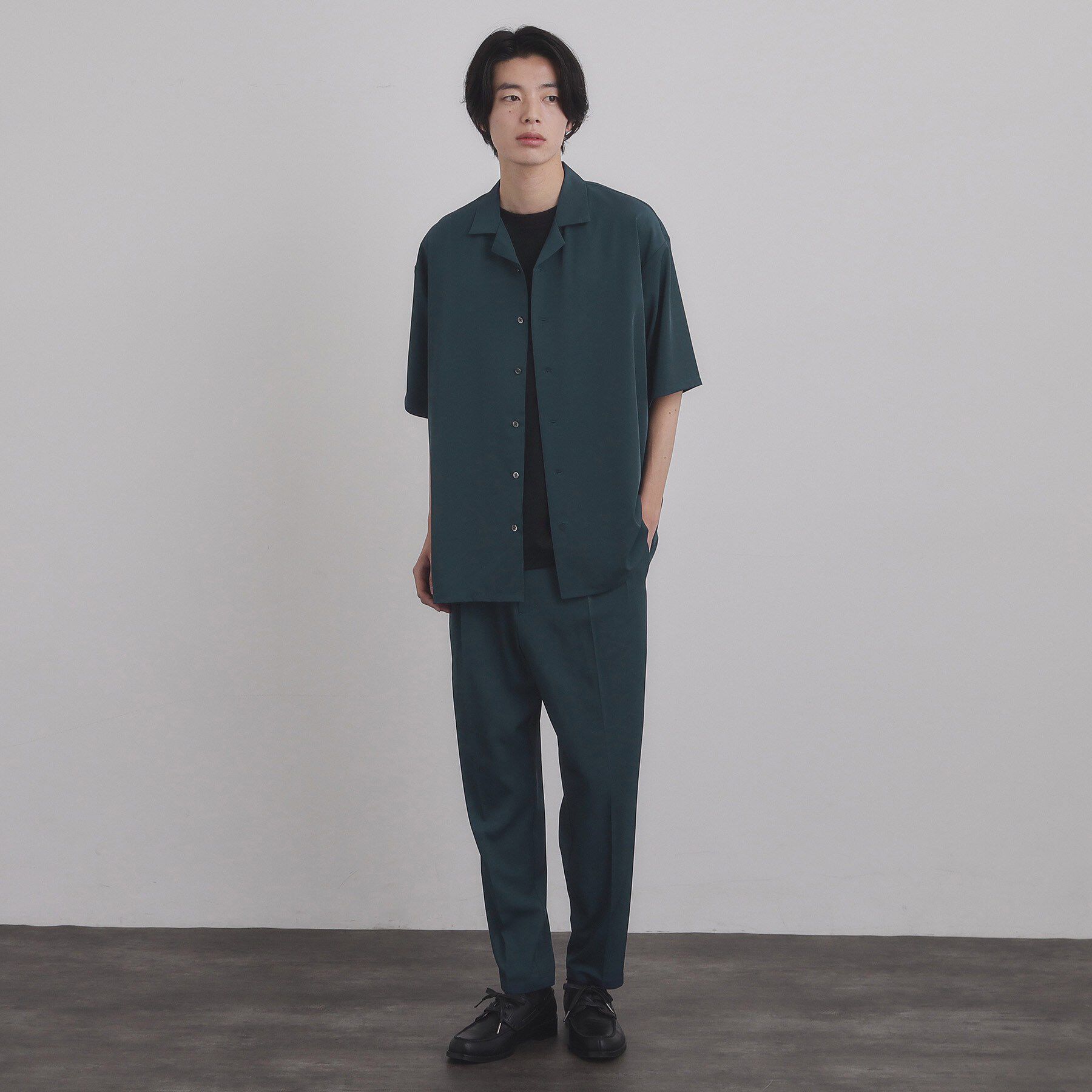 tk.TAKEO KIKUCHI「【暑い夏に最適！】ルーズトロミシャツセットアップ/上下2点セット/接触冷感/ストレッチ/洗える/オー」|スーツ|