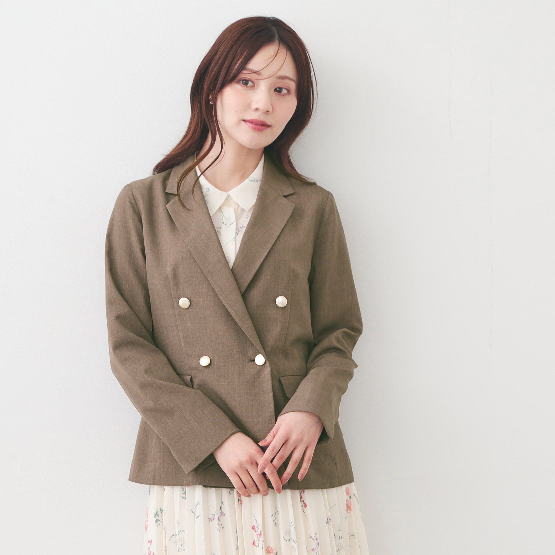 index「《再入荷》ダブルブレストテーラードジャケット【接触冷感／吸水速乾／イージーアイロン／防シワ／洗濯機O」|テーラードジャケット|