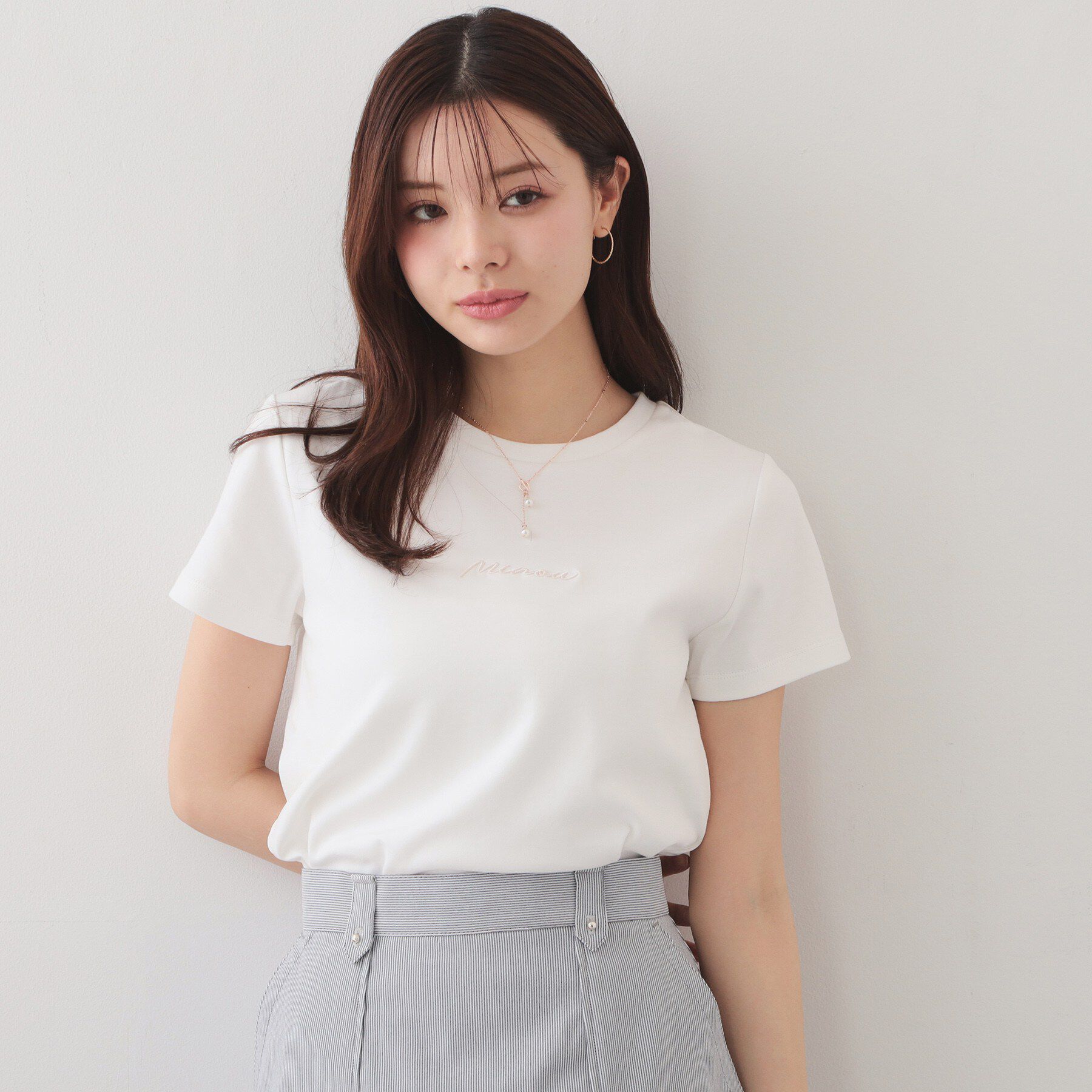 index「【UVケア／接触冷感】フロントロゴ刺繍Tシャツ《洗濯機OK／S-3L／7col》」|Tシャツ・カットソー|