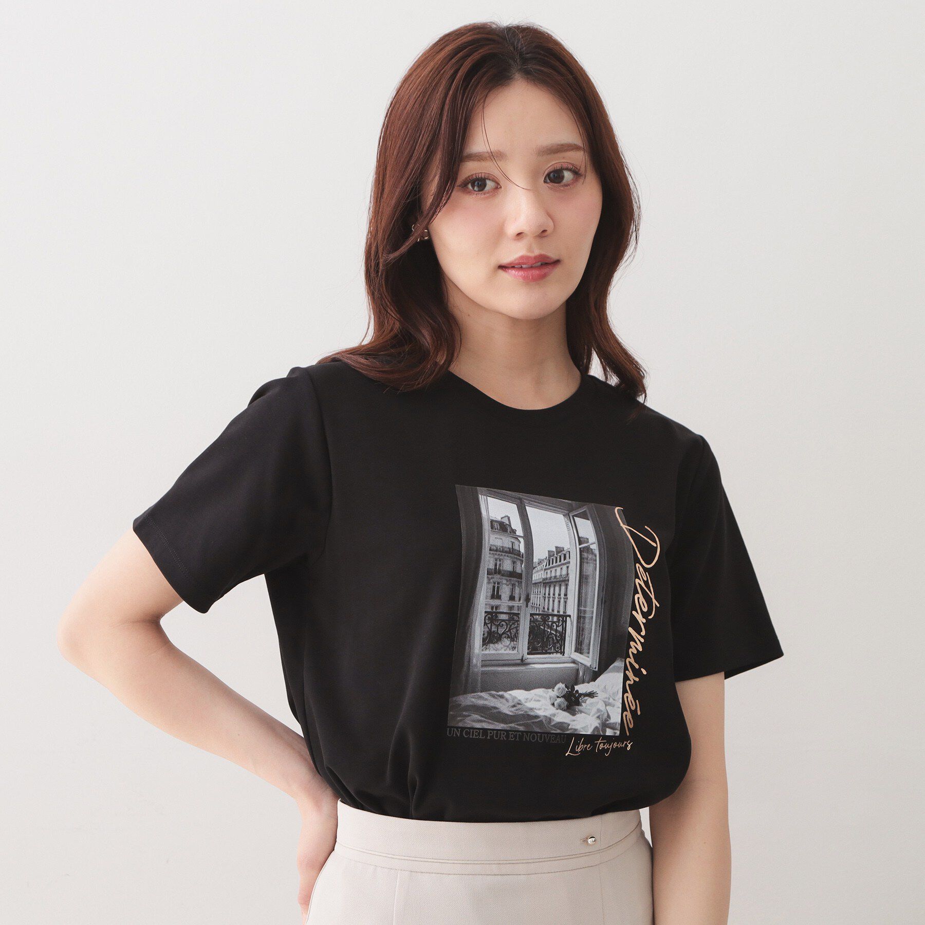 index「【接触冷感／UVケア】転写箔プリントTシャツ《洗濯機OK》」|Tシャツ・カットソー|