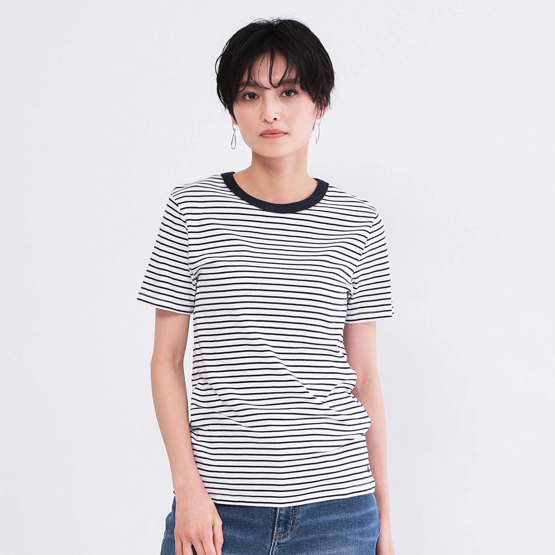 OPAQUE.CLIP「【PETIT BATEAU／プチバトー】ミニマリニエールクルーネック半袖Tシャツ」|Tシャツ・カットソー|