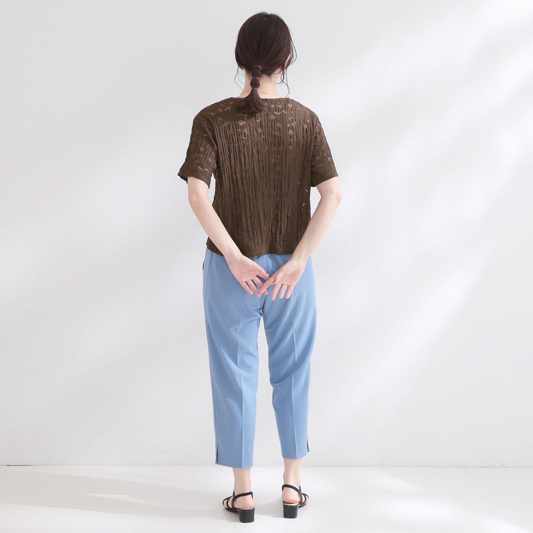 OPAQUE.CLIP「レースジャカードカットソー【洗濯機OK】」|Tシャツ・カットソー|