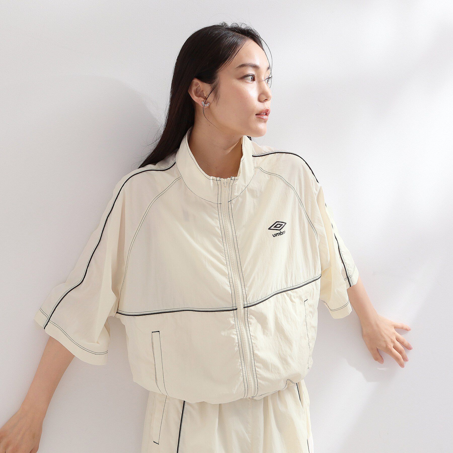 OPAQUE.CLIP「◆【umbro／アンブロ】シアーナイロン5分袖ZIPアップブルゾン」|ブルゾン・スタジャン|