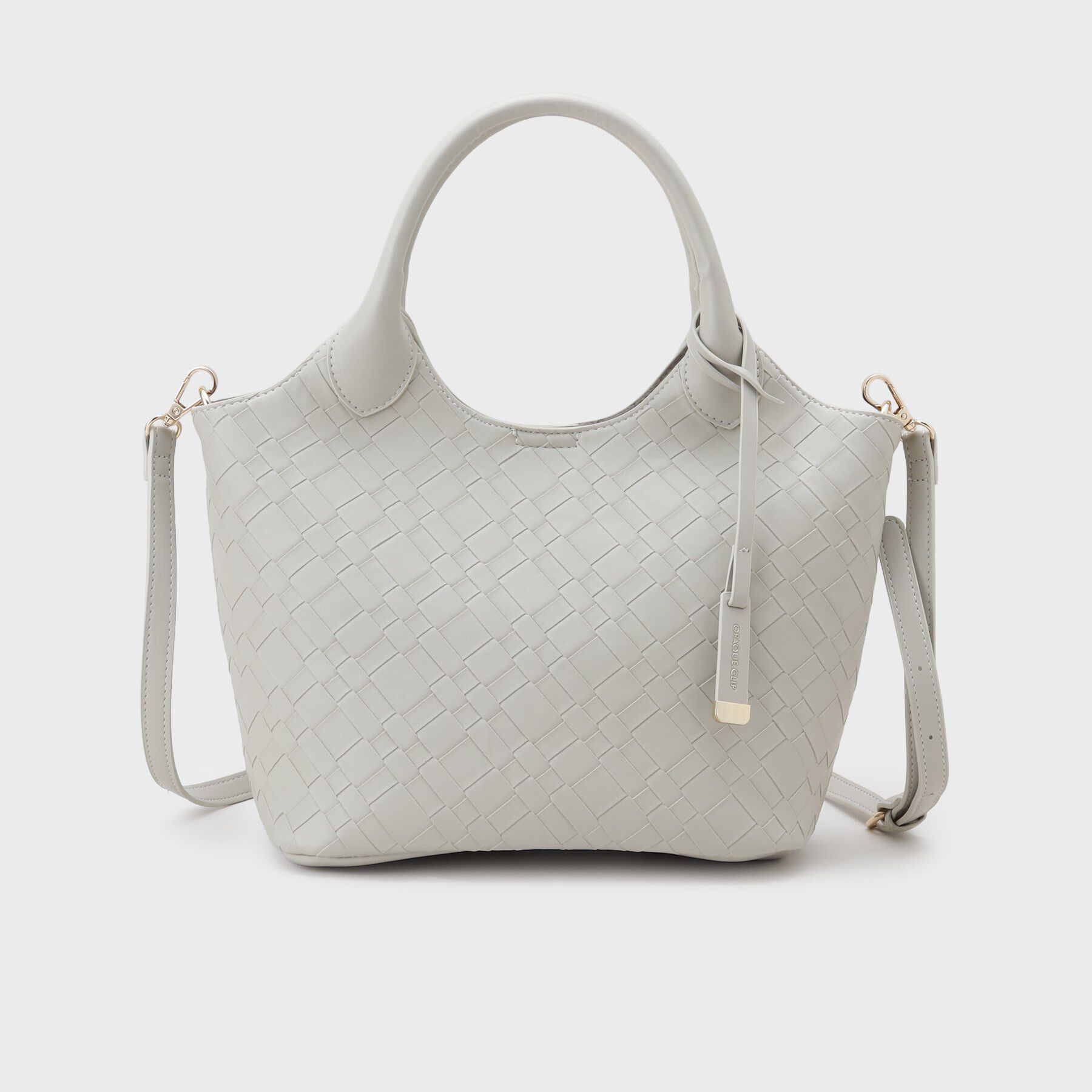 OPAQUE.CLIP「【2WAY】エンボスチェックミドルサイズトートバッグ」|トートバッグ|