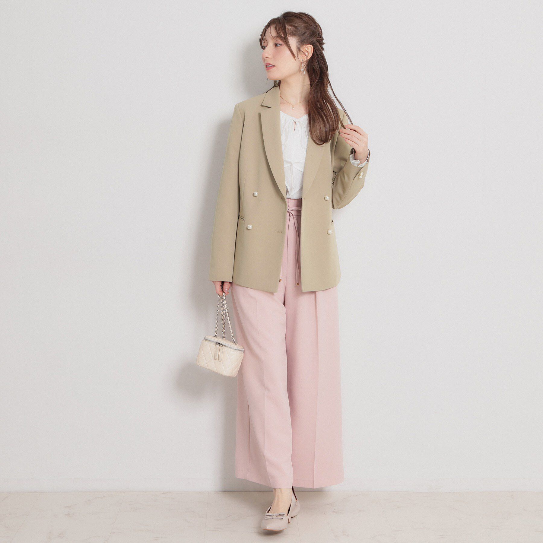 Couture broach「【洗える・通勤】パール調ボタン テーラードジャケット」|テーラードジャケット|