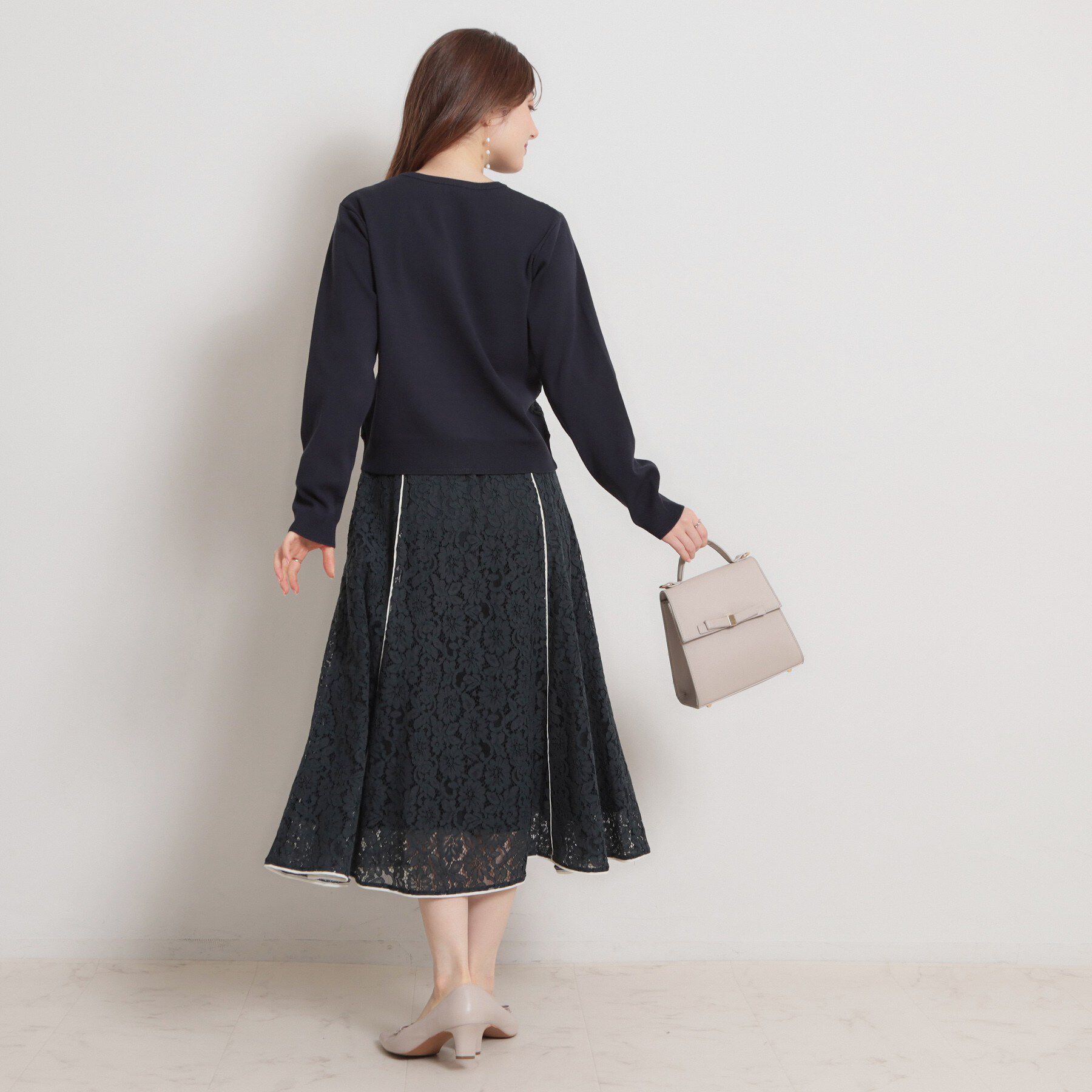 Couture broach「【洗える】コードフラワーレース スカート」|スカート|