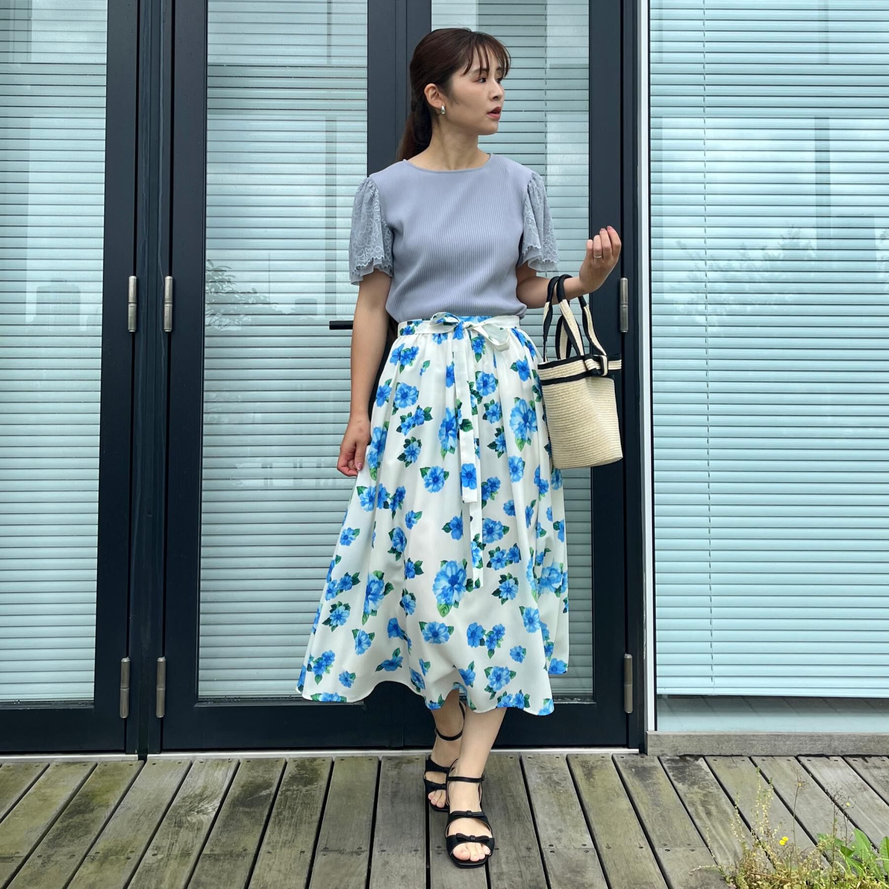 Couture broach「【洗える】袖レース テレコトップス」|Tシャツ・カットソー|