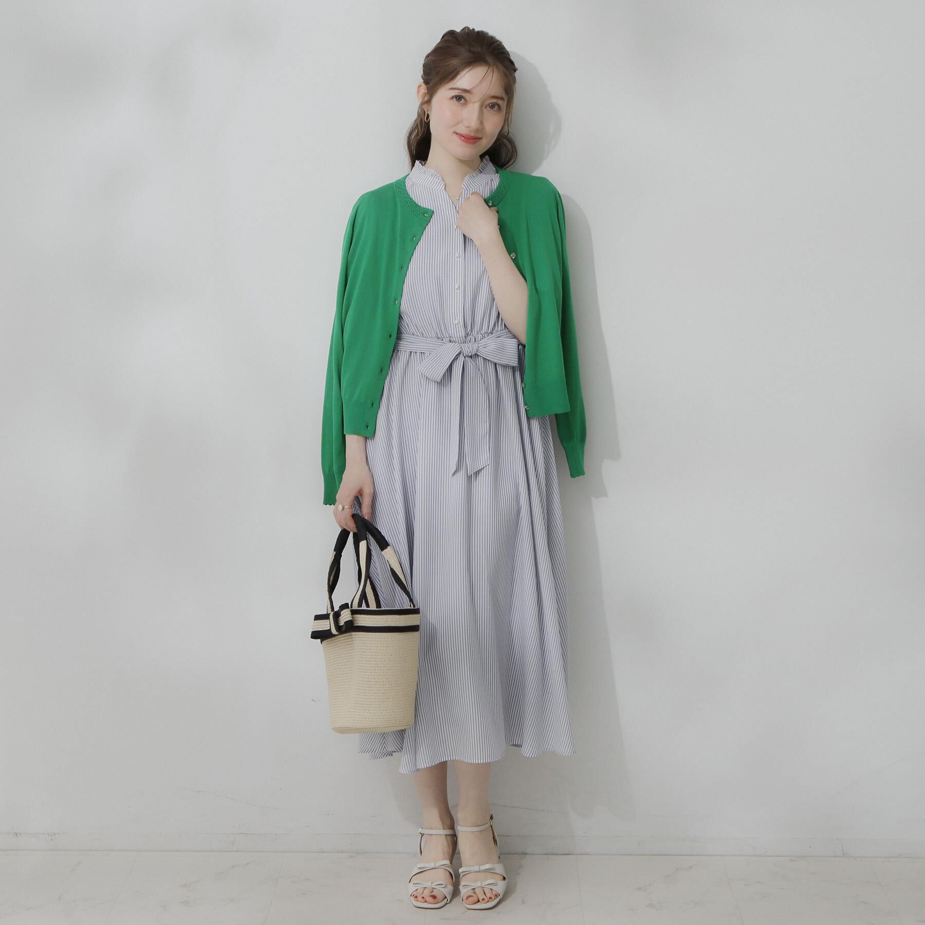 Couture broach「【洗える】シアーストライプ ワンピース」|ワンピース|