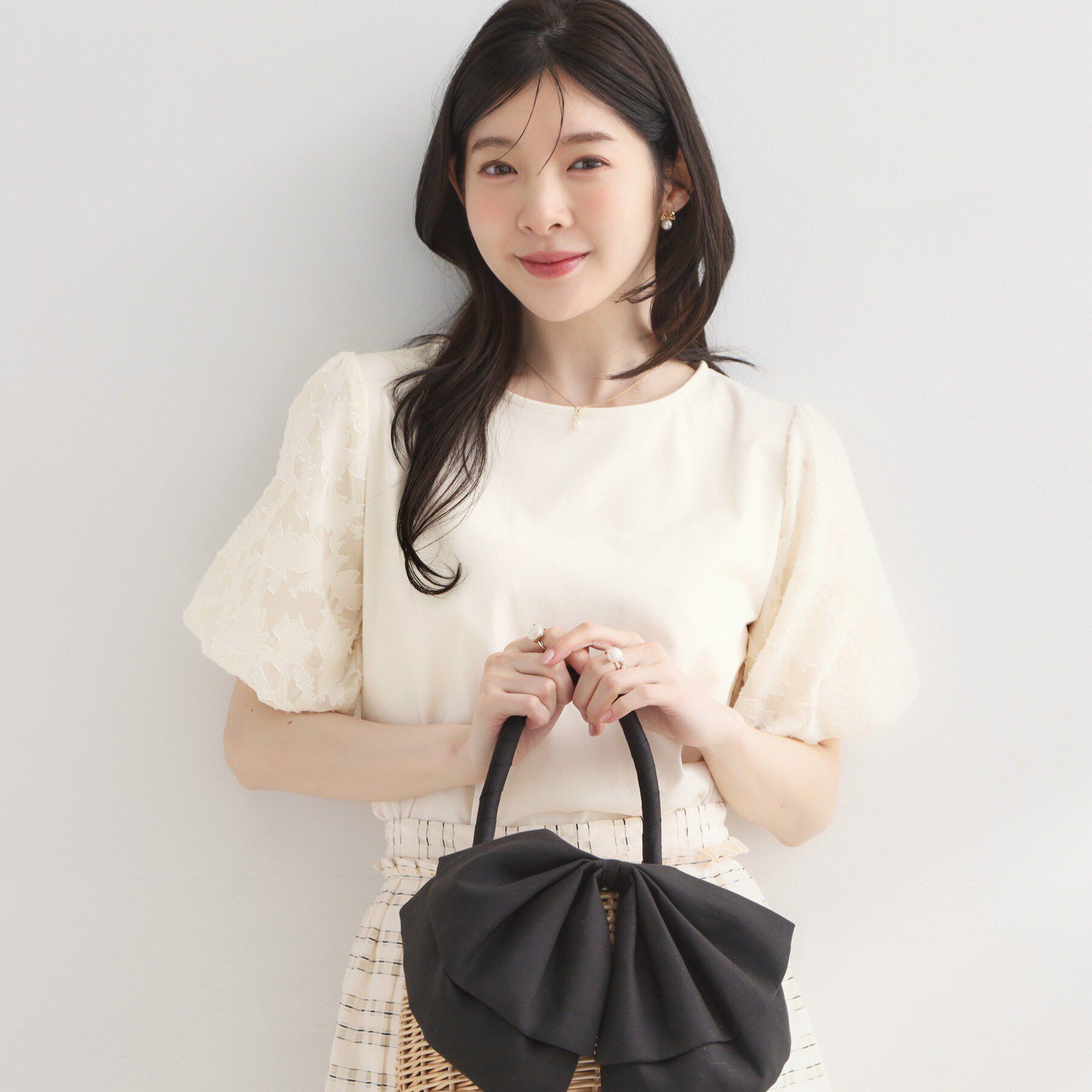 Couture broach「【接触冷感・UVカット・洗える】バルーンスリーブ トップス」|Tシャツ・カットソー|