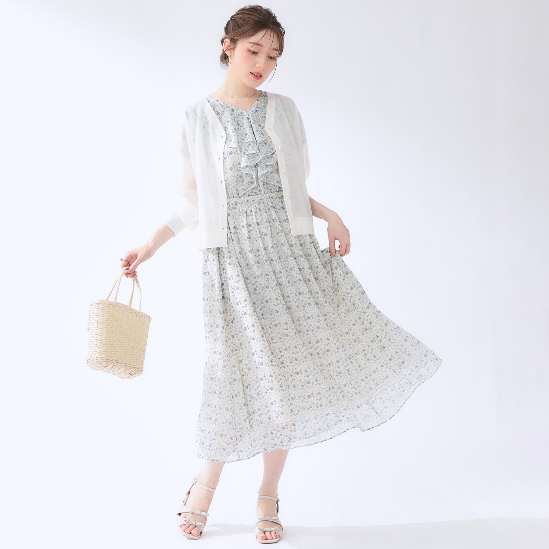 Couture broach「【洗える・パール調釦】愛されシアーカーディガン」|カーディガン|