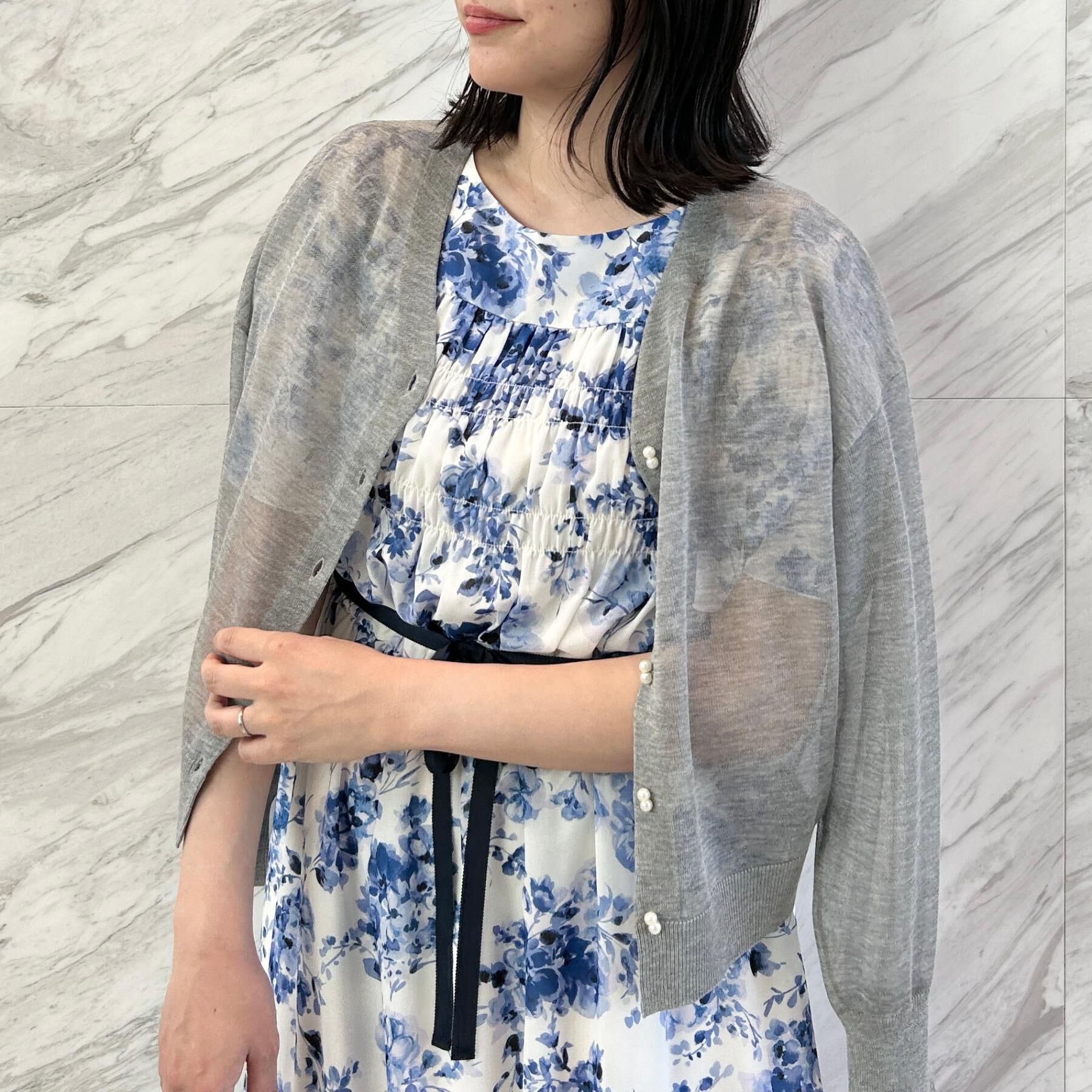 Couture broach「【洗える・パール調釦】愛されシアーカーディガン」|カーディガン|