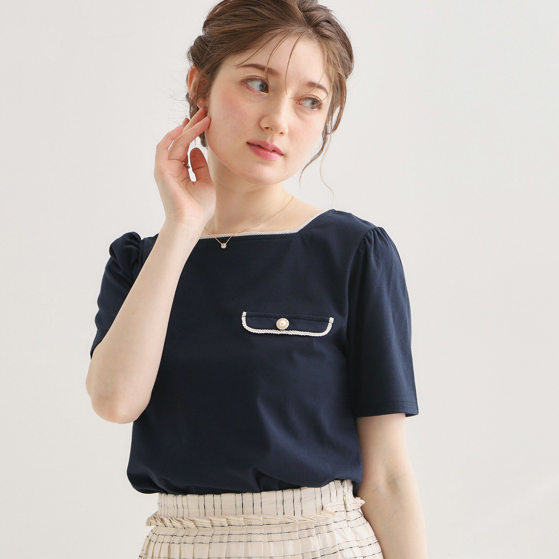 Couture broach「【接触冷感・UVカット・洗える】マリンコードTシャツ」|Tシャツ・カットソー|