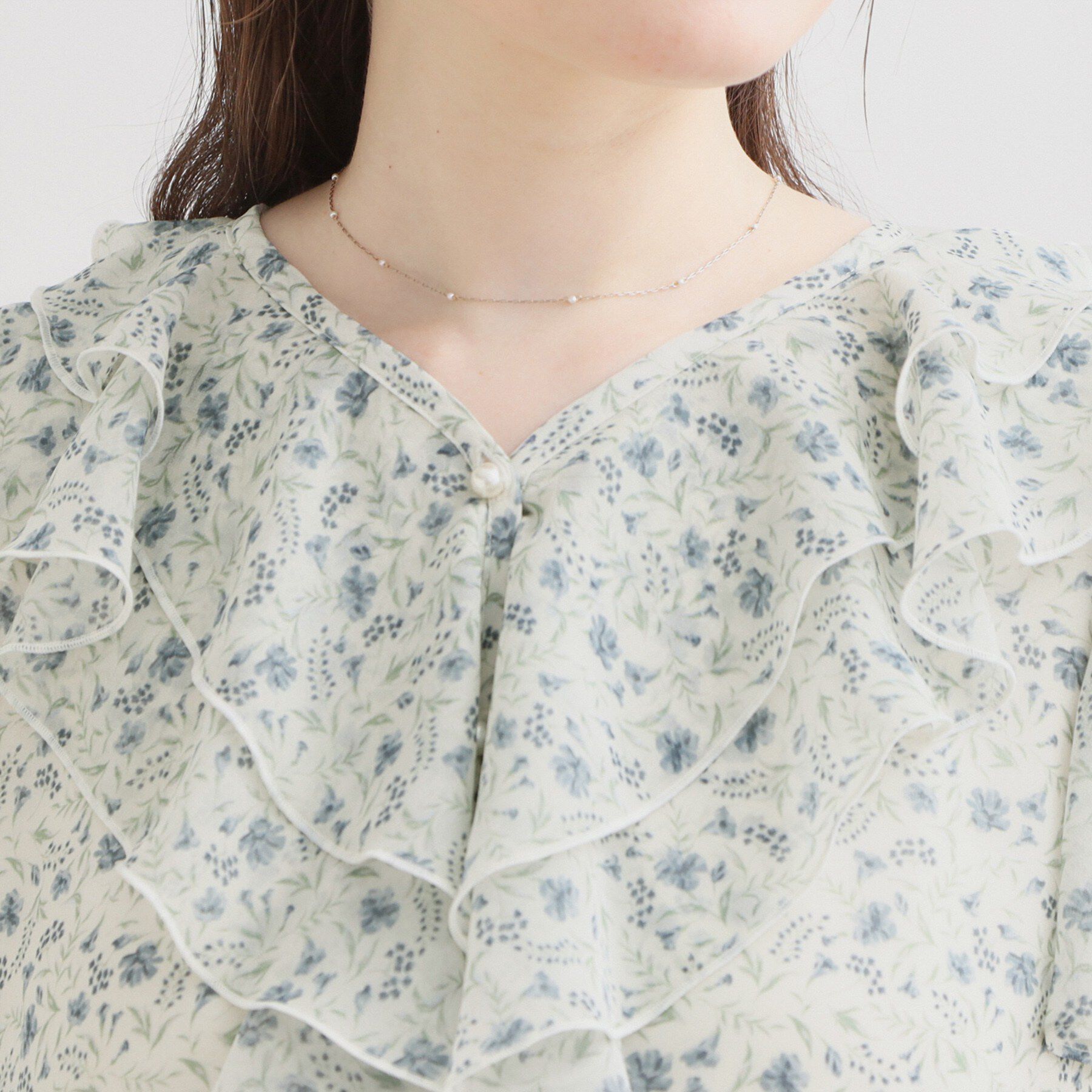 Couture broach「【洗える】花柄 フリル ワンピース」|ワンピース|