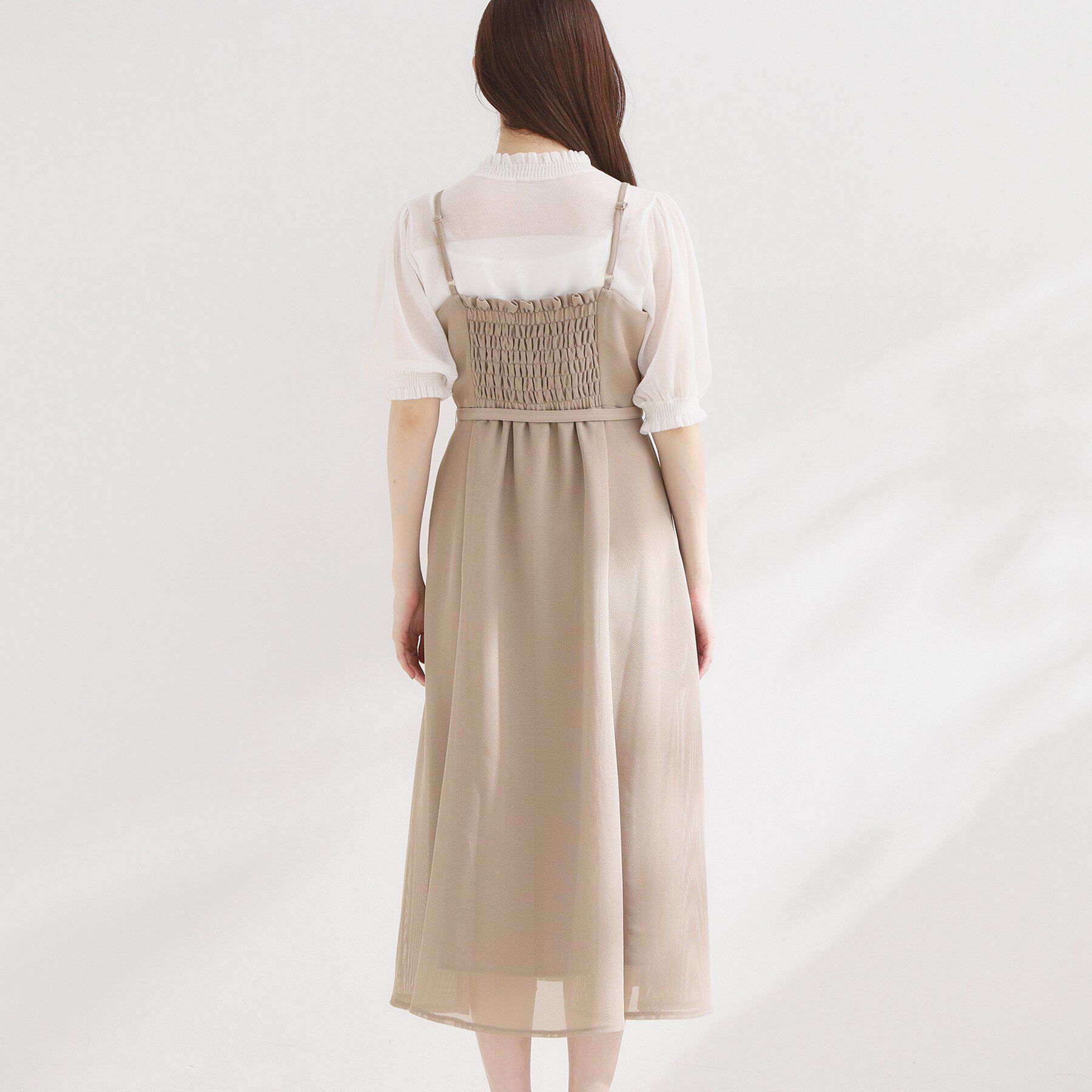 Couture broach「【洗える】メッシュ キャミワンピース」|ワンピース|
