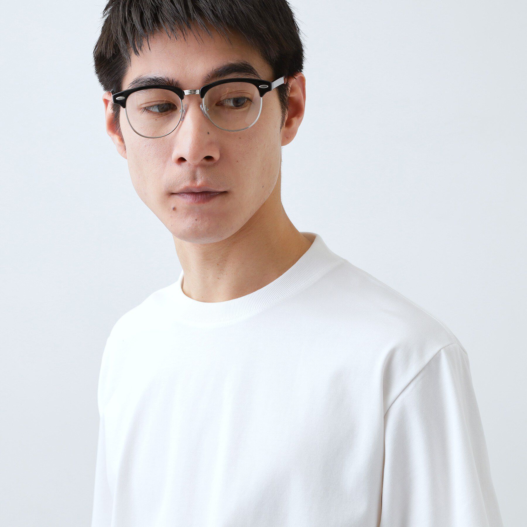 THE SHOP TK「【ジャケットインにおすすめ】ビジネス半袖Tシャツ 洗濯機OK/襟高」|Tシャツ・カットソー|