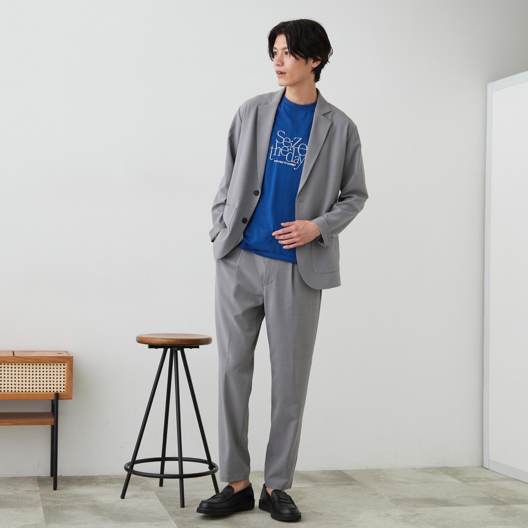 THE SHOP TK「【上下2点セット】ジャケット＋パンツ イージーセットアップ 防シワ／ストレッチ／洗濯機OK」|テーラードジャケット|