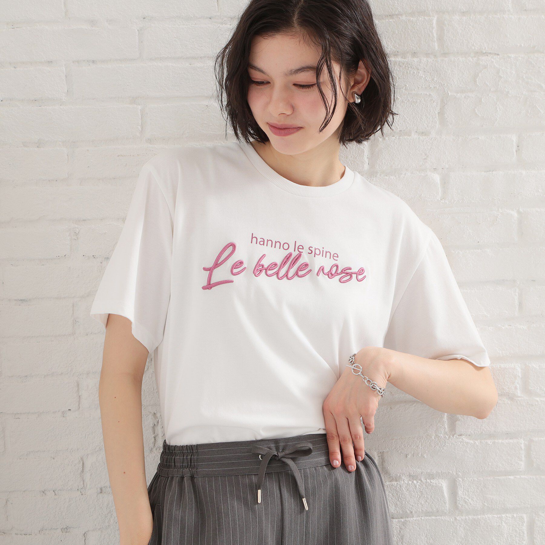 THE SHOP TK「【ひんやりさらさら】ロゴアソートクルーネックTシャツ」|Tシャツ・カットソー|