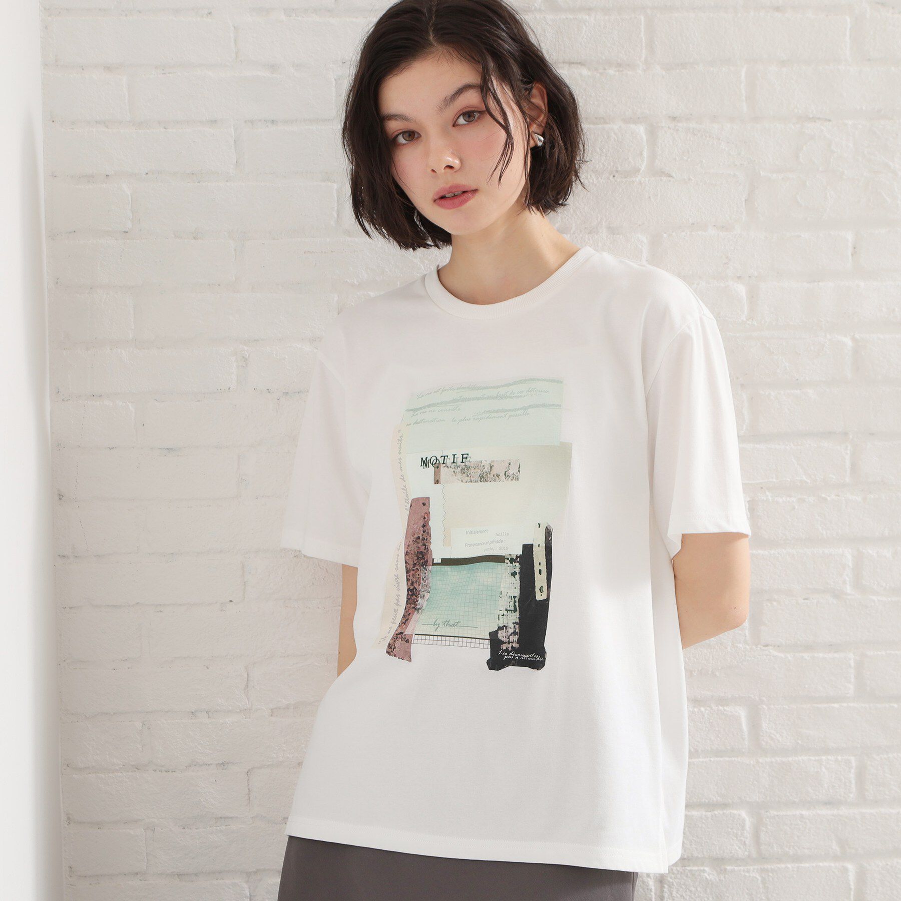 THE SHOP TK「【ひんやりさらさら】ロゴアソートクルーネックTシャツ」|Tシャツ・カットソー|アイボリー(104)