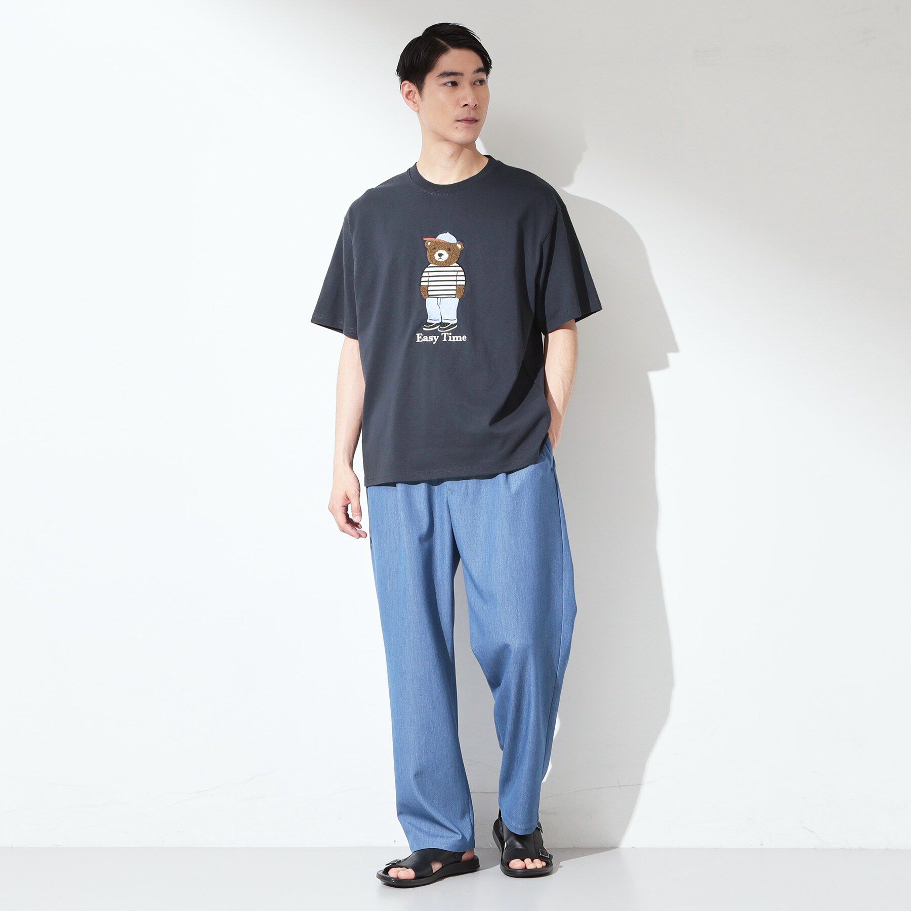 THE SHOP TK「クマ サガラ刺繍 半袖Tシャツ 【洗濯機OK】」|Tシャツ・カットソー|