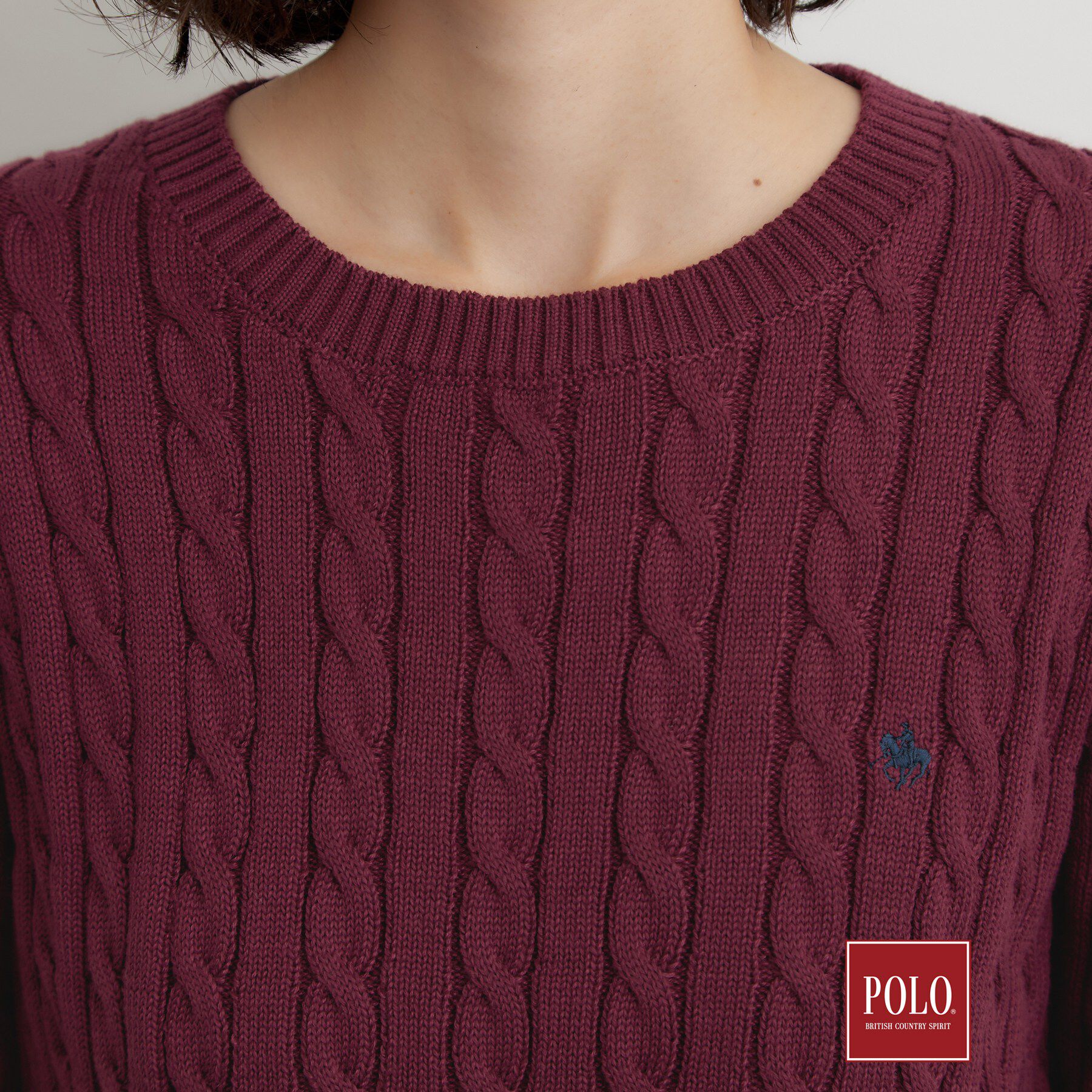 THE SHOP TK「POLO BCS/ケーブル半袖ニット」|ニット・セーター|